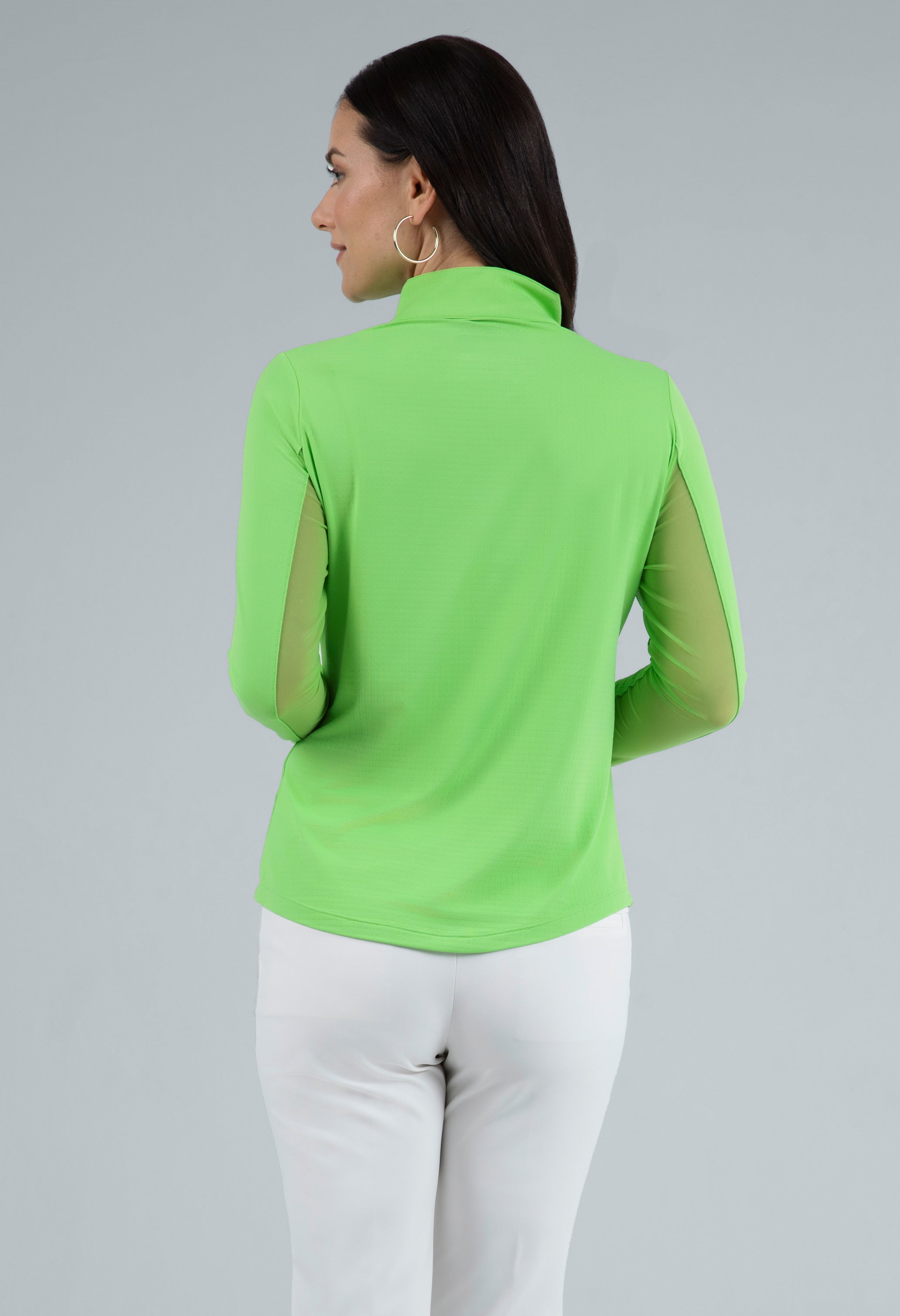 Solid Long Sleeve Mock Neck Top