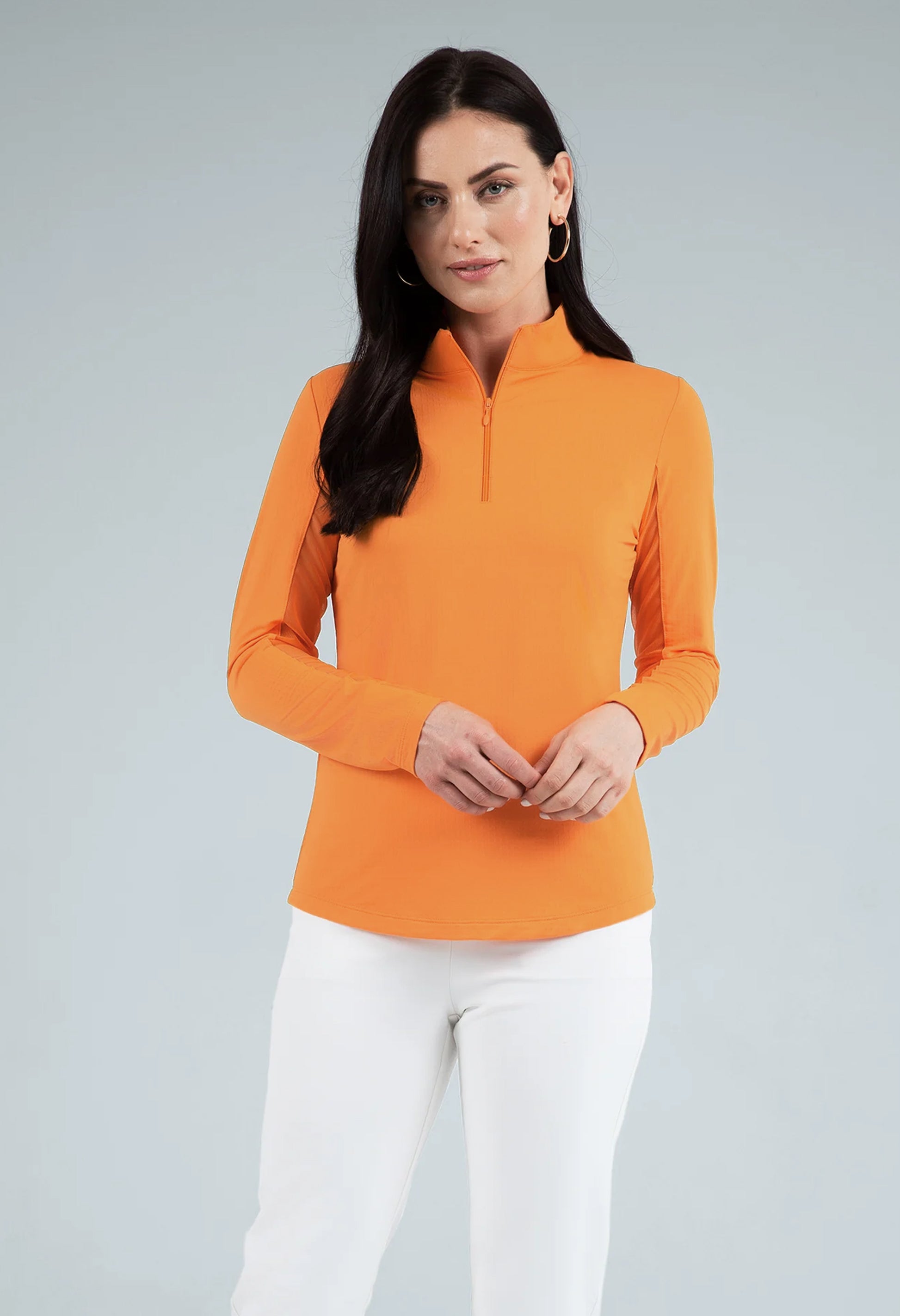 Solid Long Sleeve Mock Neck Top - 80000 | IBKÜL