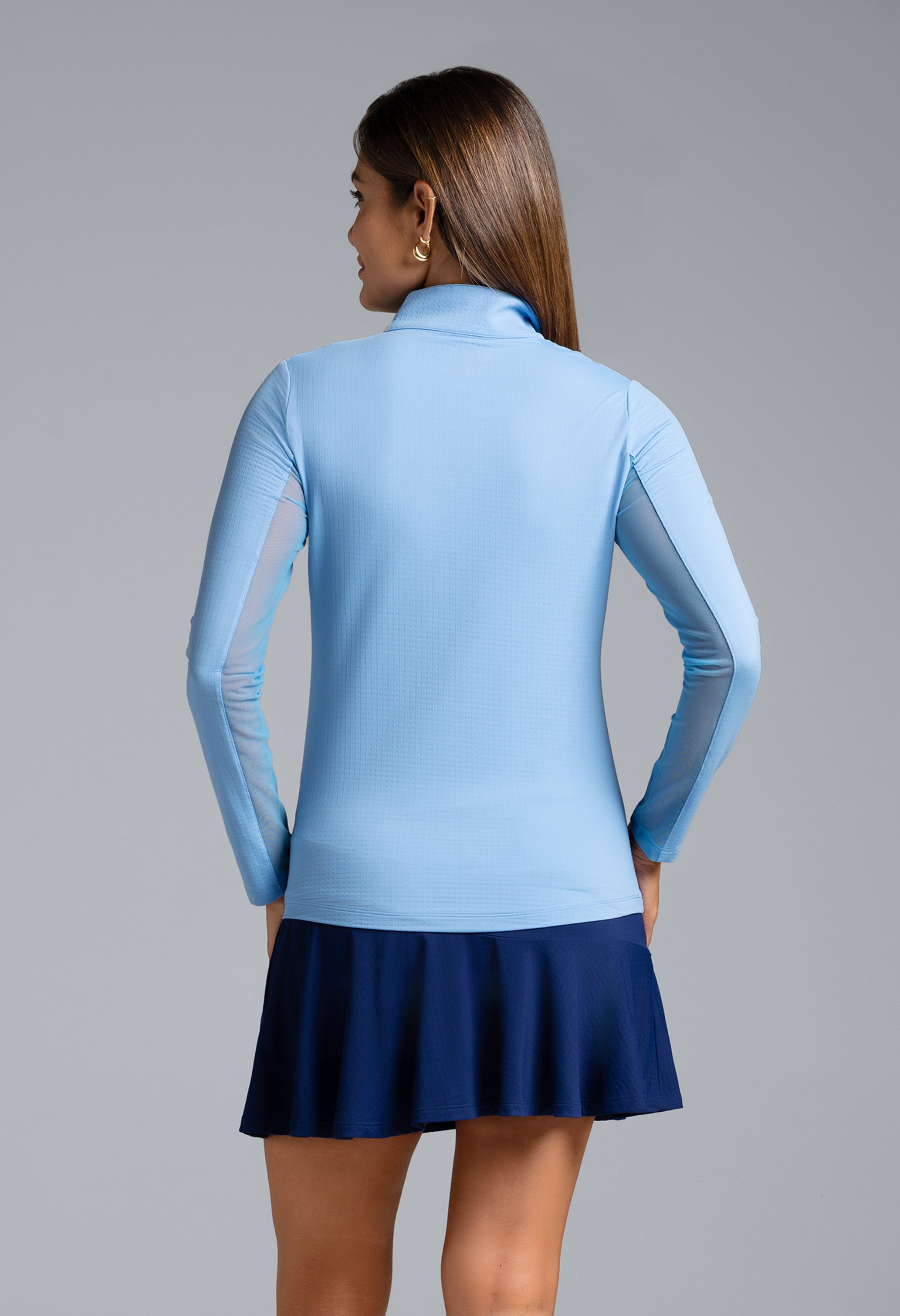 Solid Long Sleeve Mock Neck Top