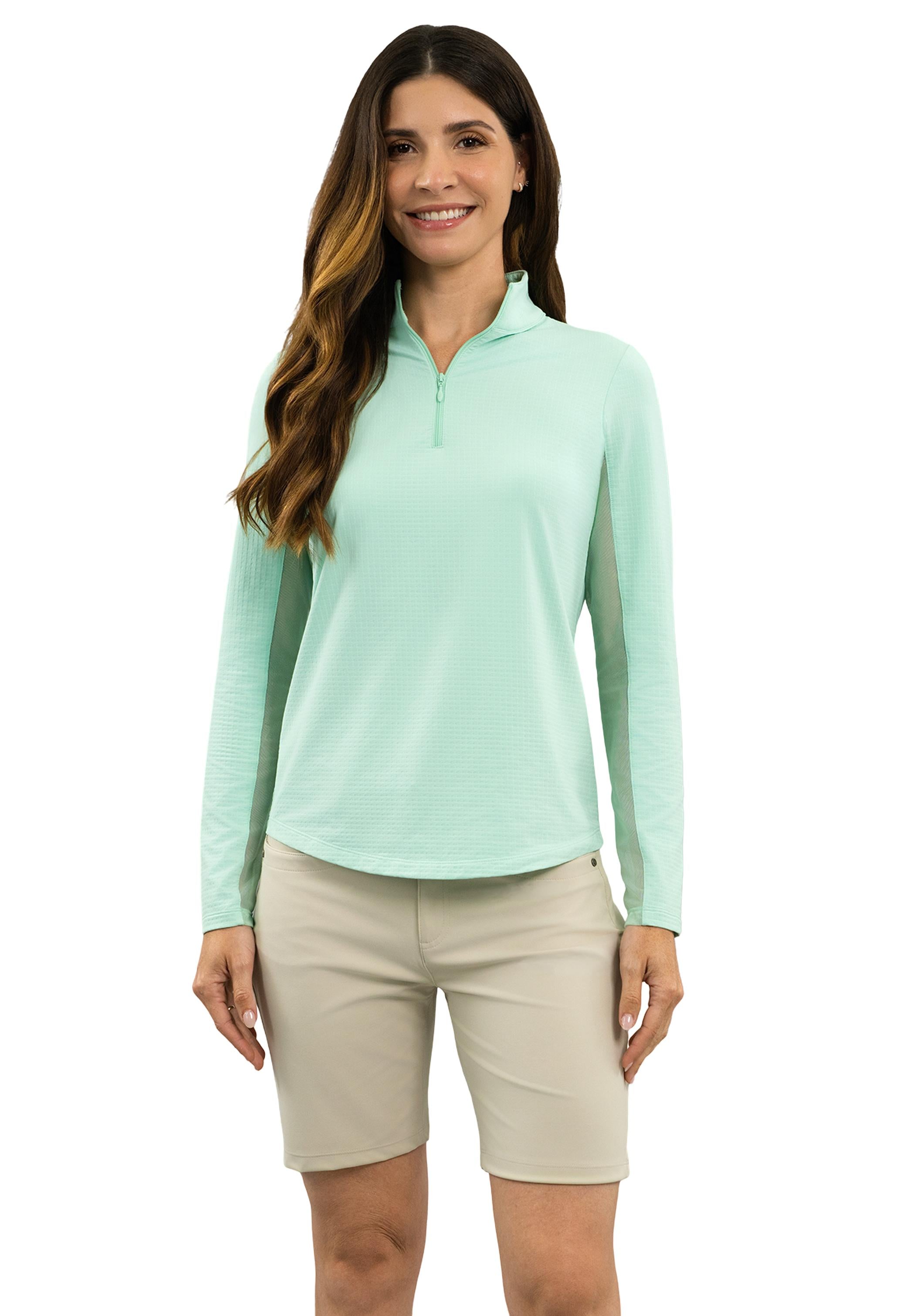 Solid Long Sleeve Mock Neck Top
