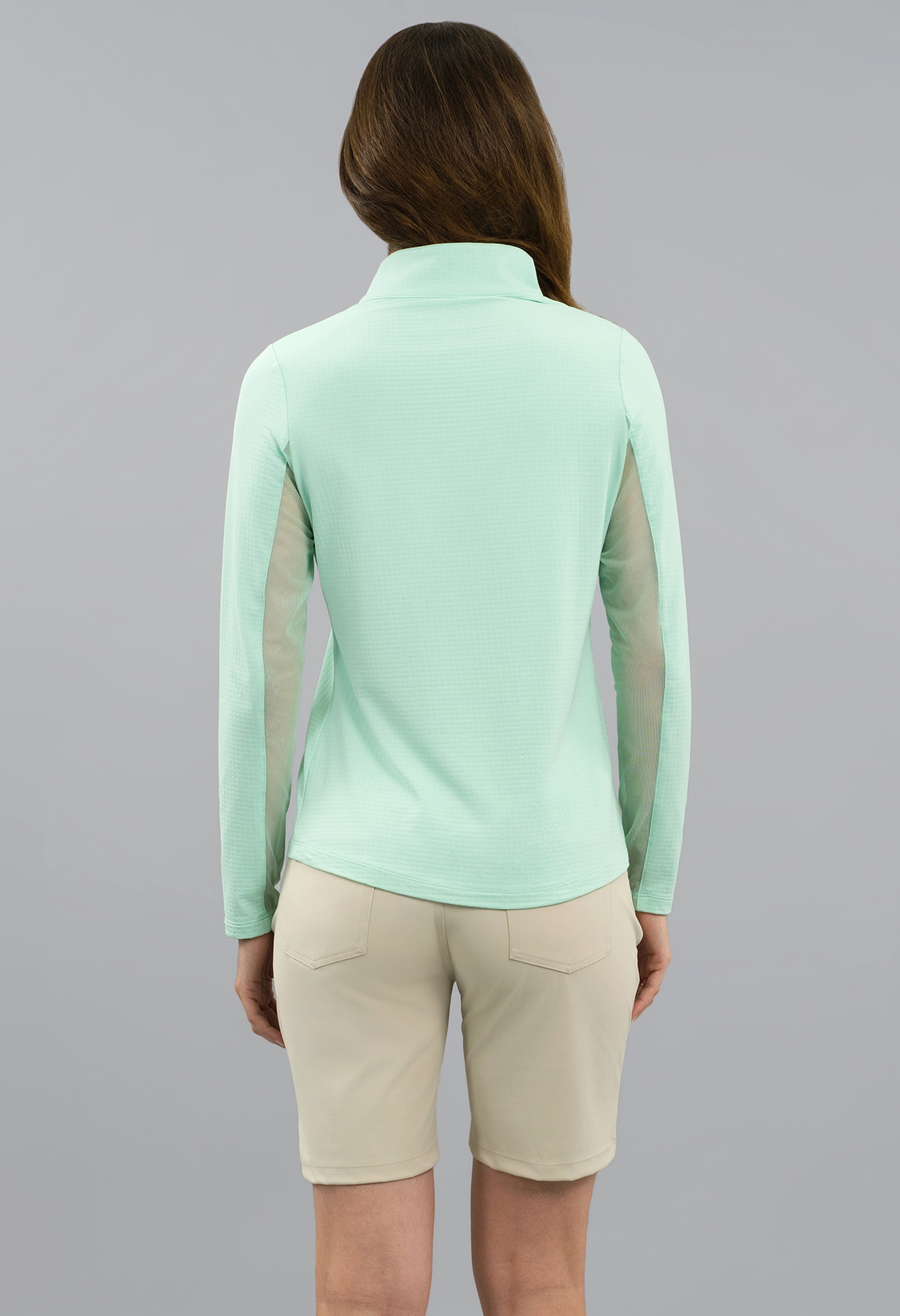 Solid Long Sleeve Mock Neck Top