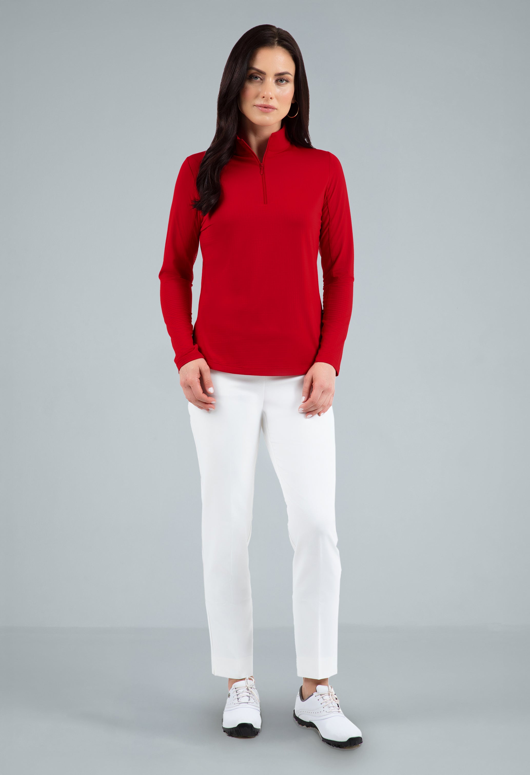 Solid Long Sleeve Mock Neck Top