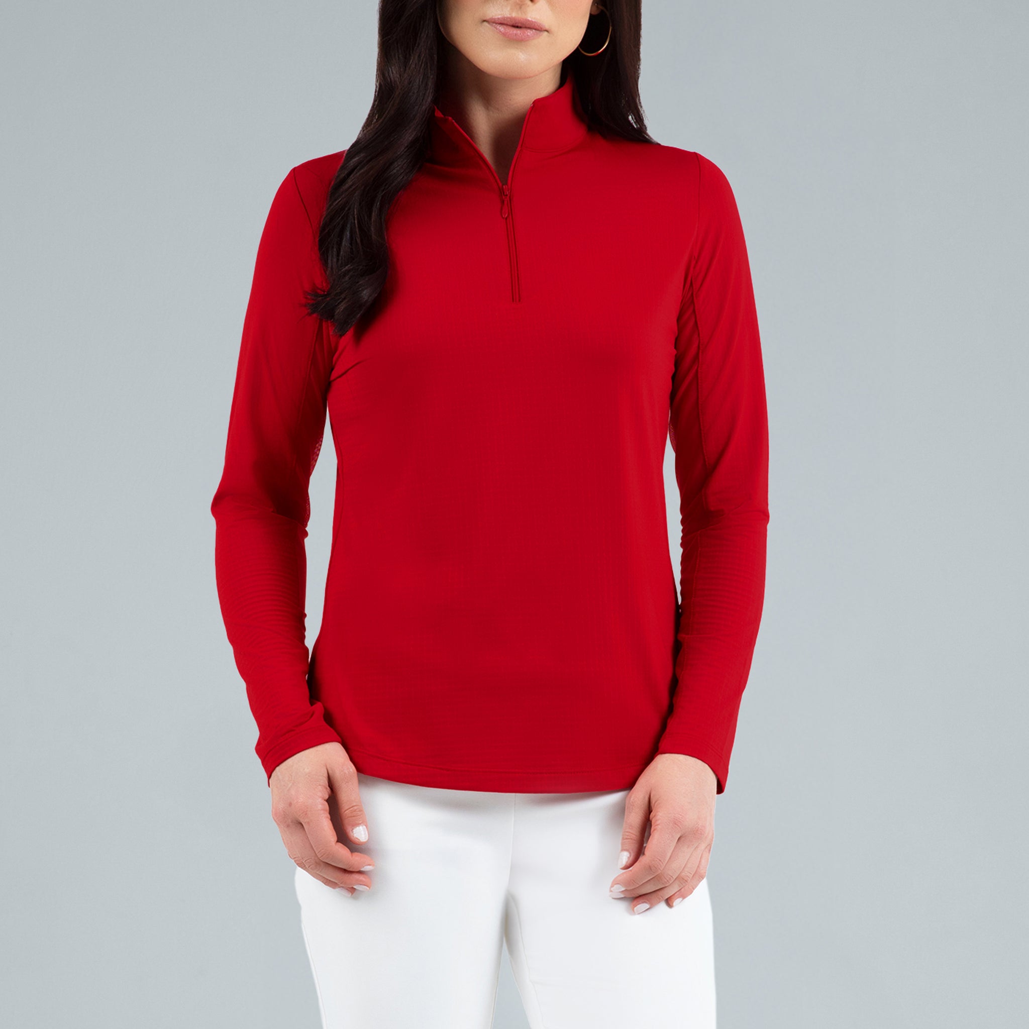 Solid Long Sleeve Mock Neck Top