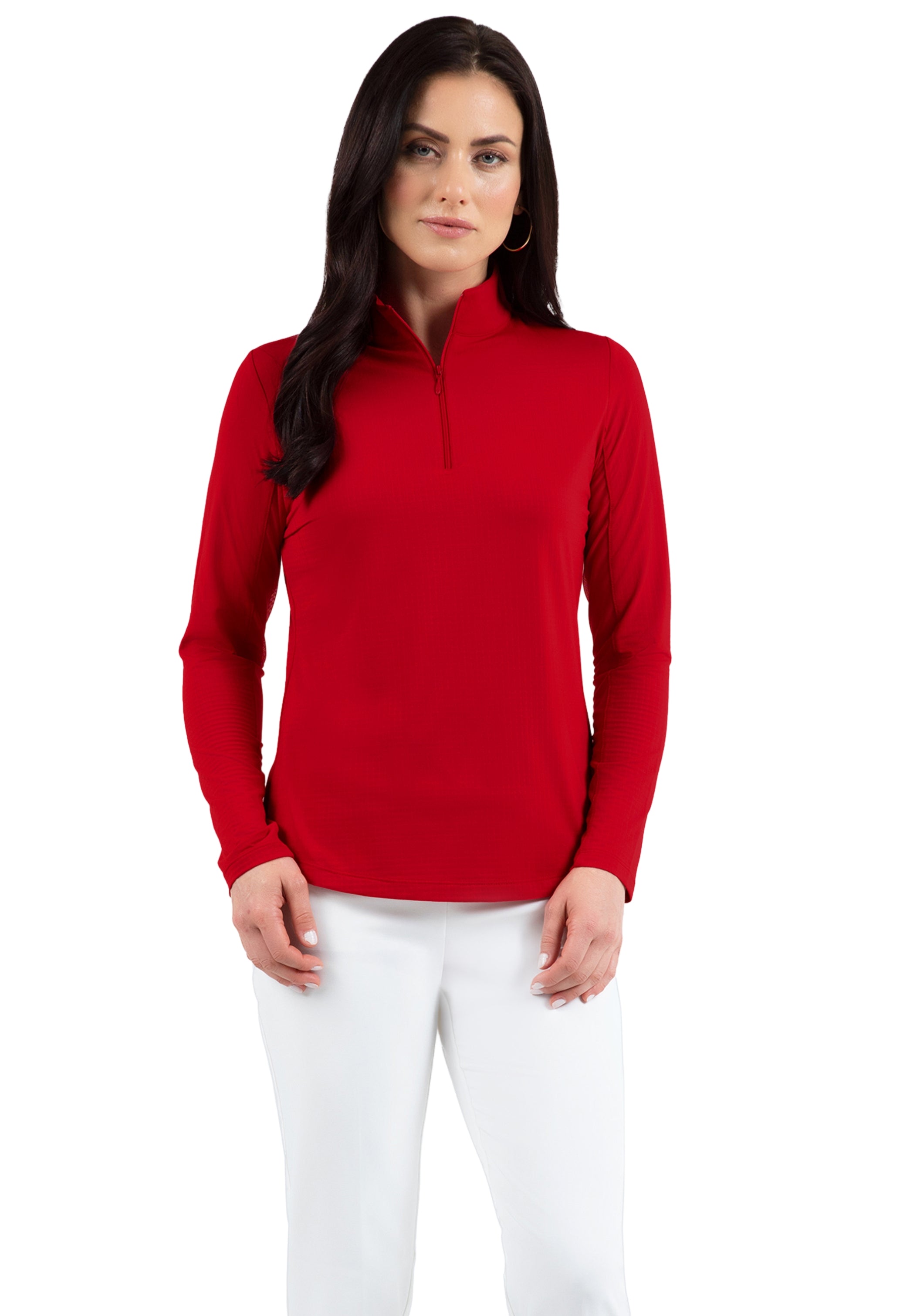 Solid Long Sleeve Mock Neck Top