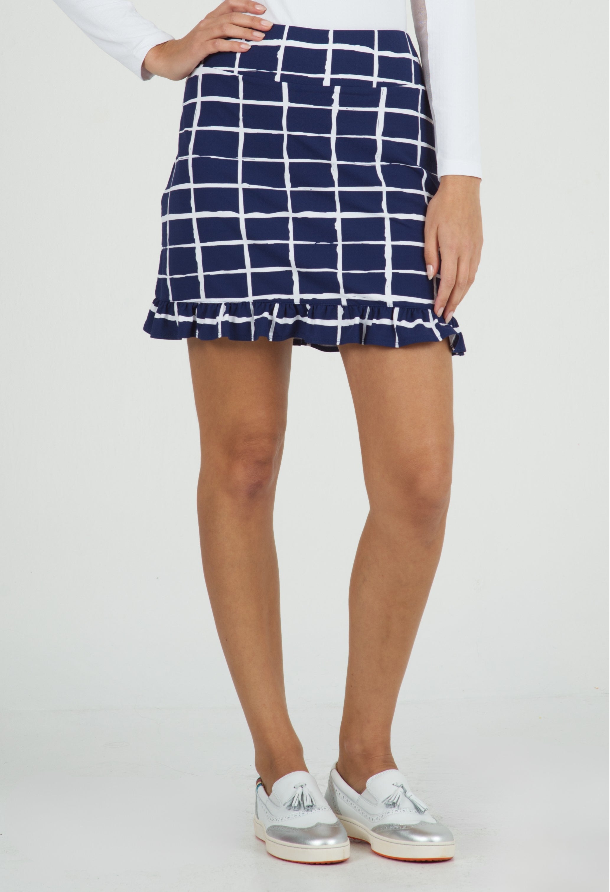Cordova Print Ruffle Trim Skort 17.5"