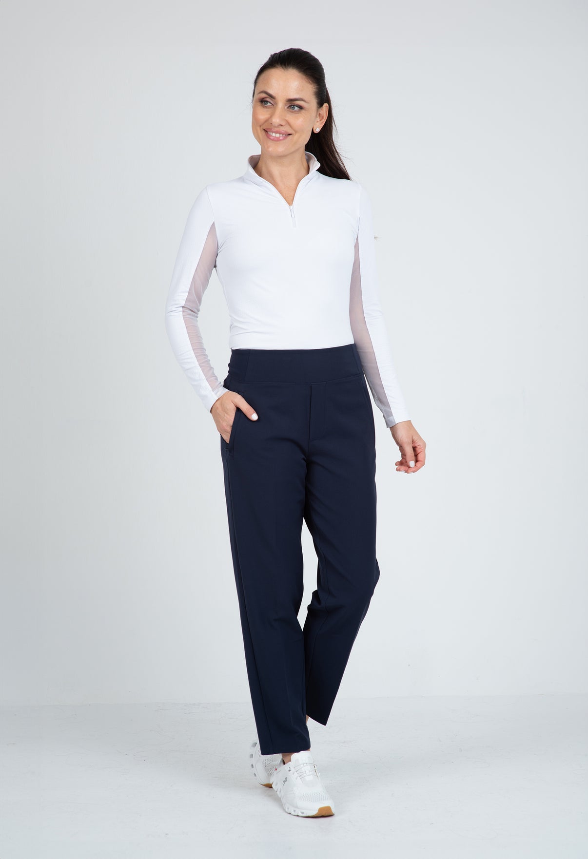 IBKÜL - Solid Knit Ankle Pants - 70000 - Color: Midnight