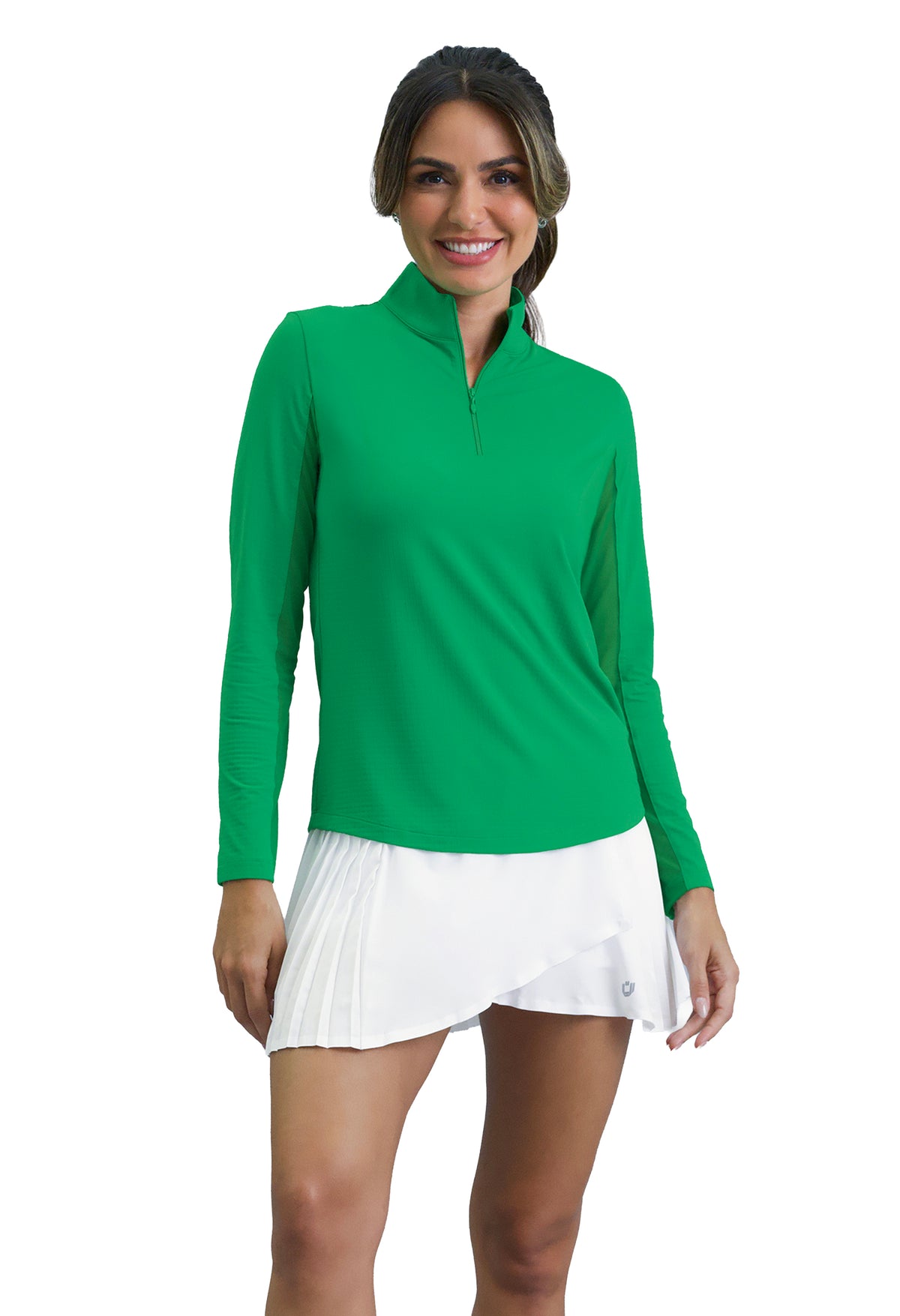 Solid Long Sleeve Mock Neck Top