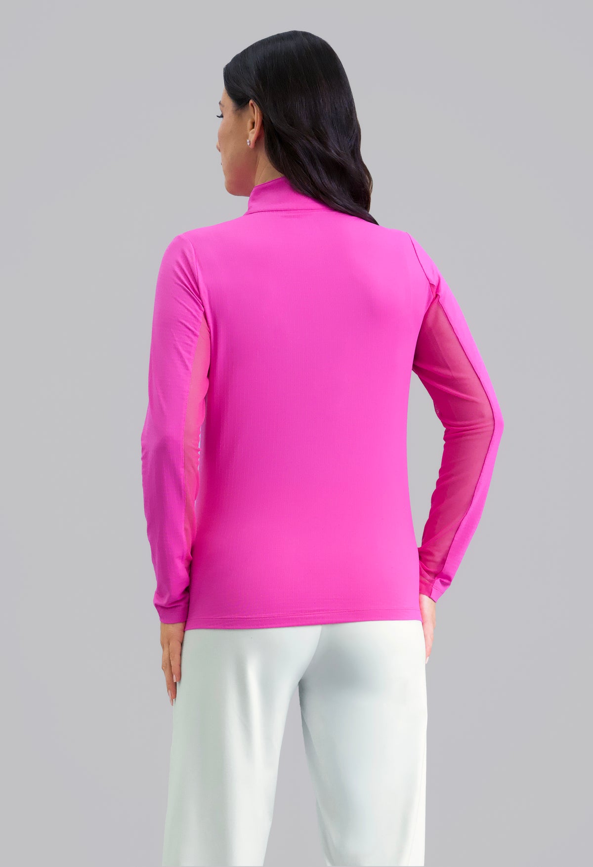 Solid Long Sleeve Mock Neck Top