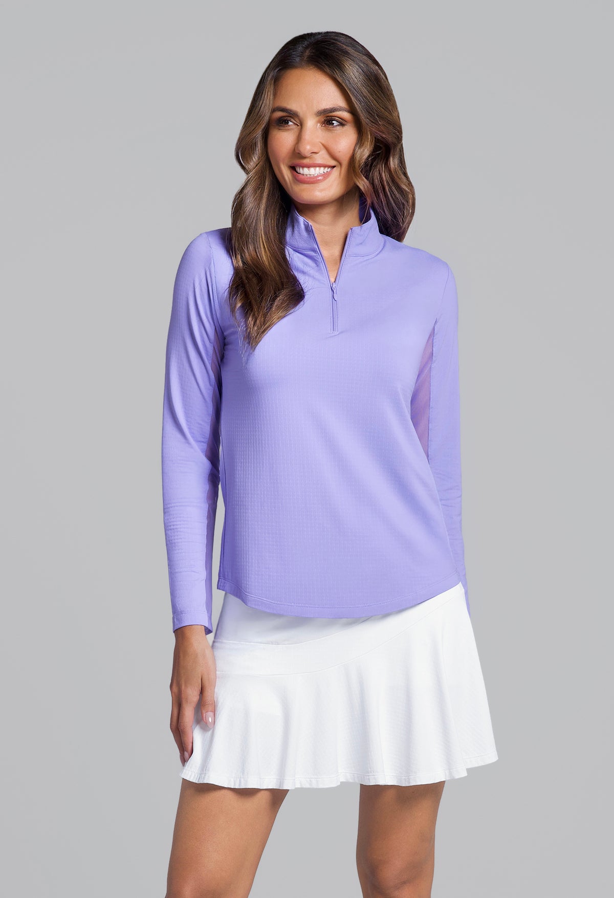 Solid Long Sleeve Mock Neck Top