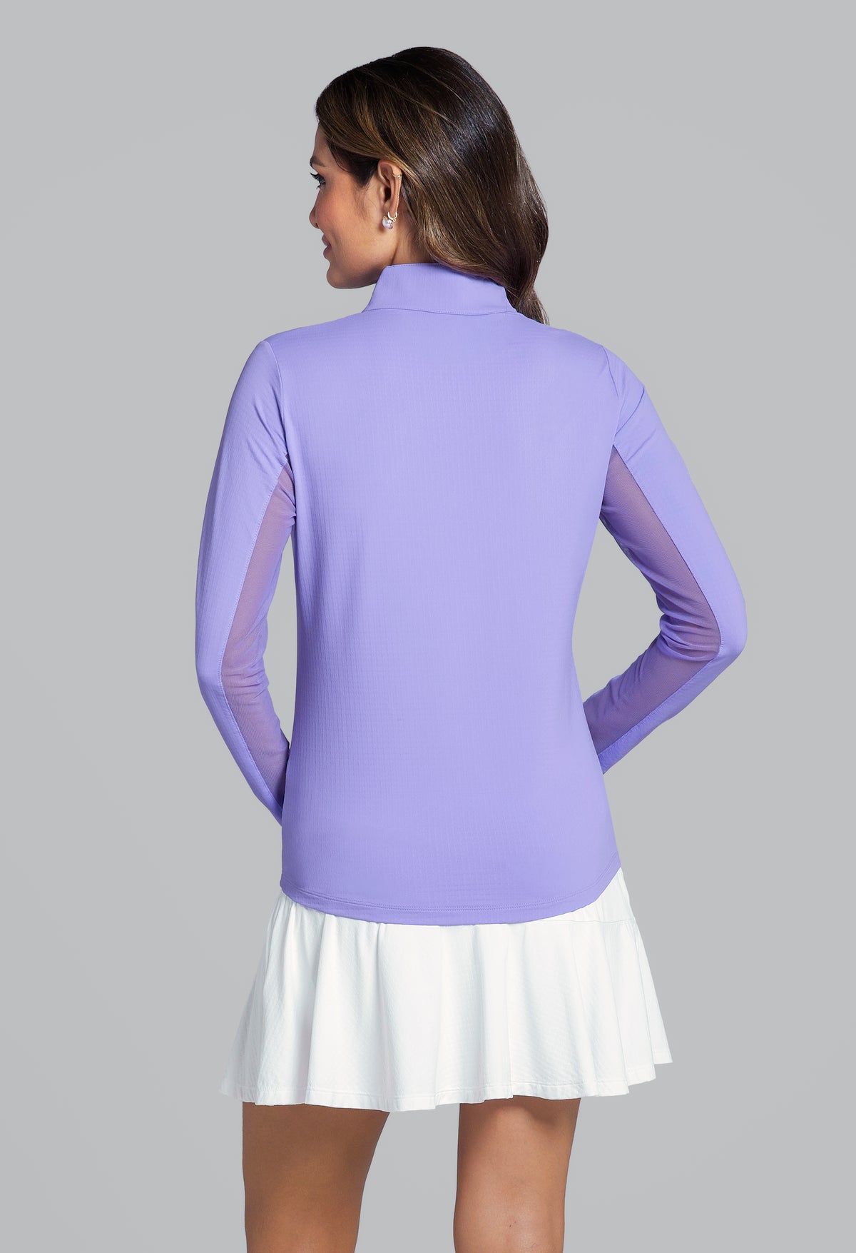 Solid Long Sleeve Mock Neck Top