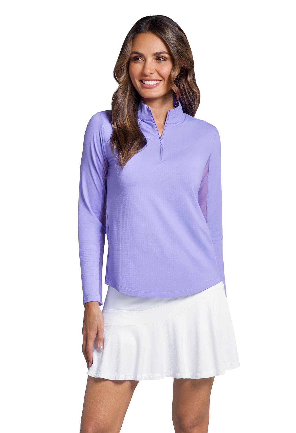 Solid Long Sleeve Mock Neck Top
