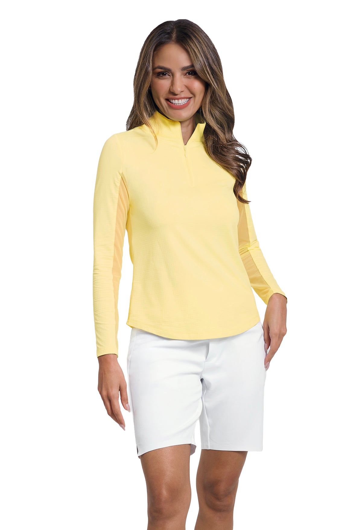 Solid Long Sleeve Mock Neck Top