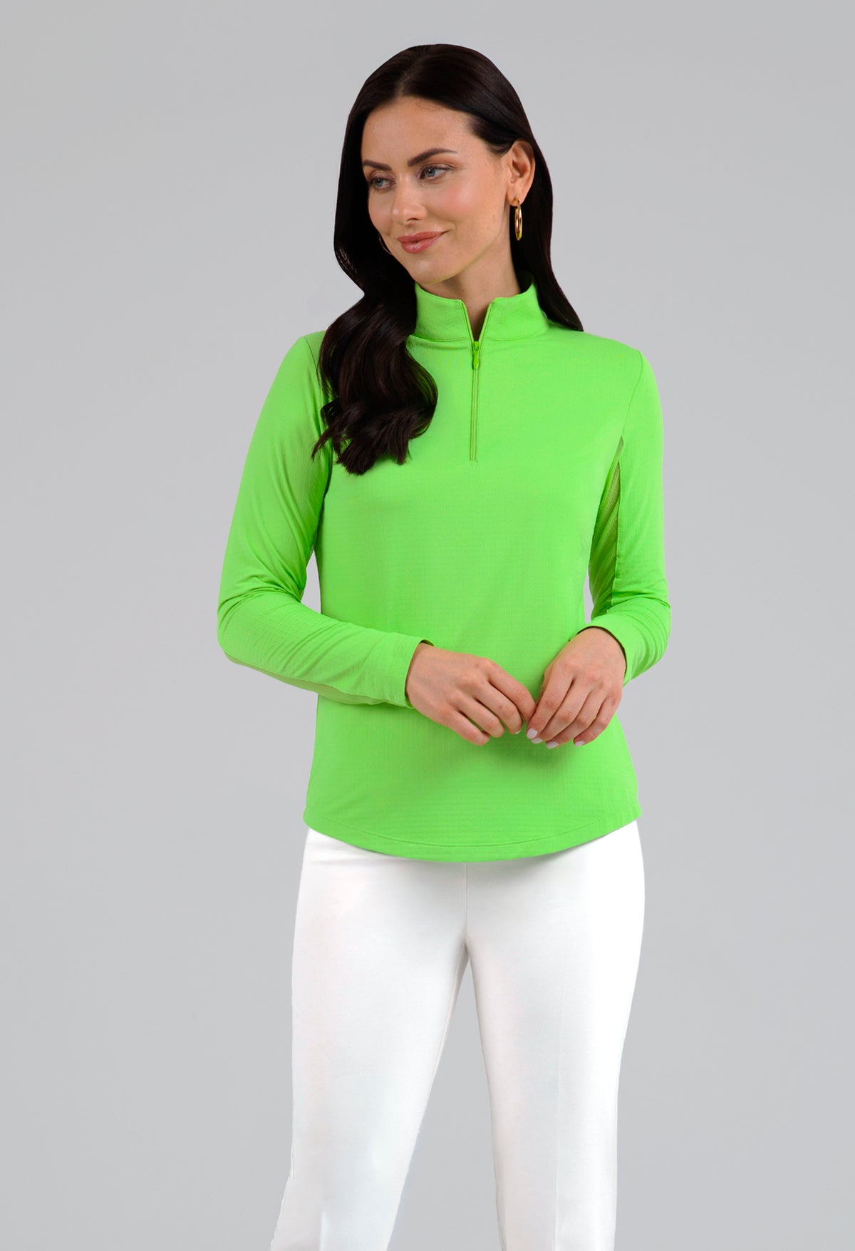 Solid Long Sleeve Mock Neck Top