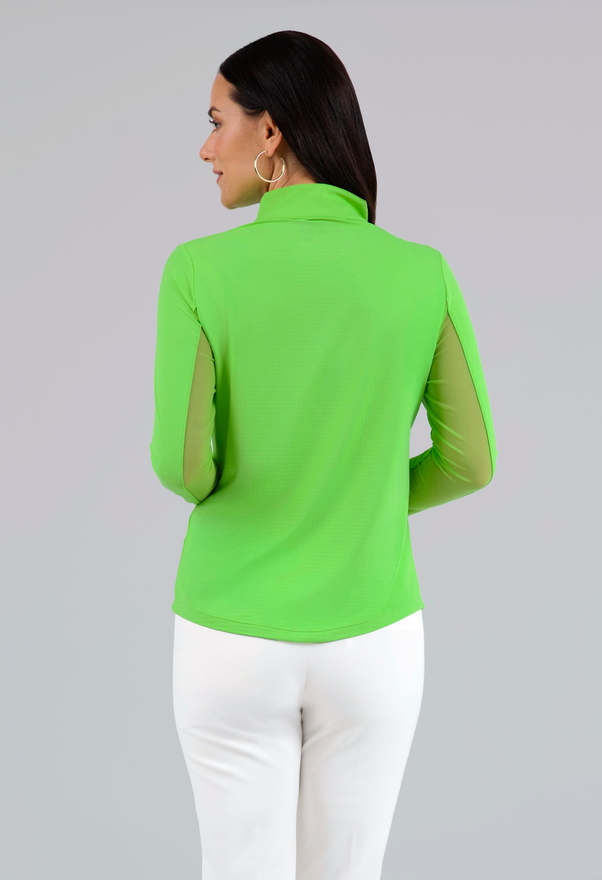 Solid Long Sleeve Mock Neck Top