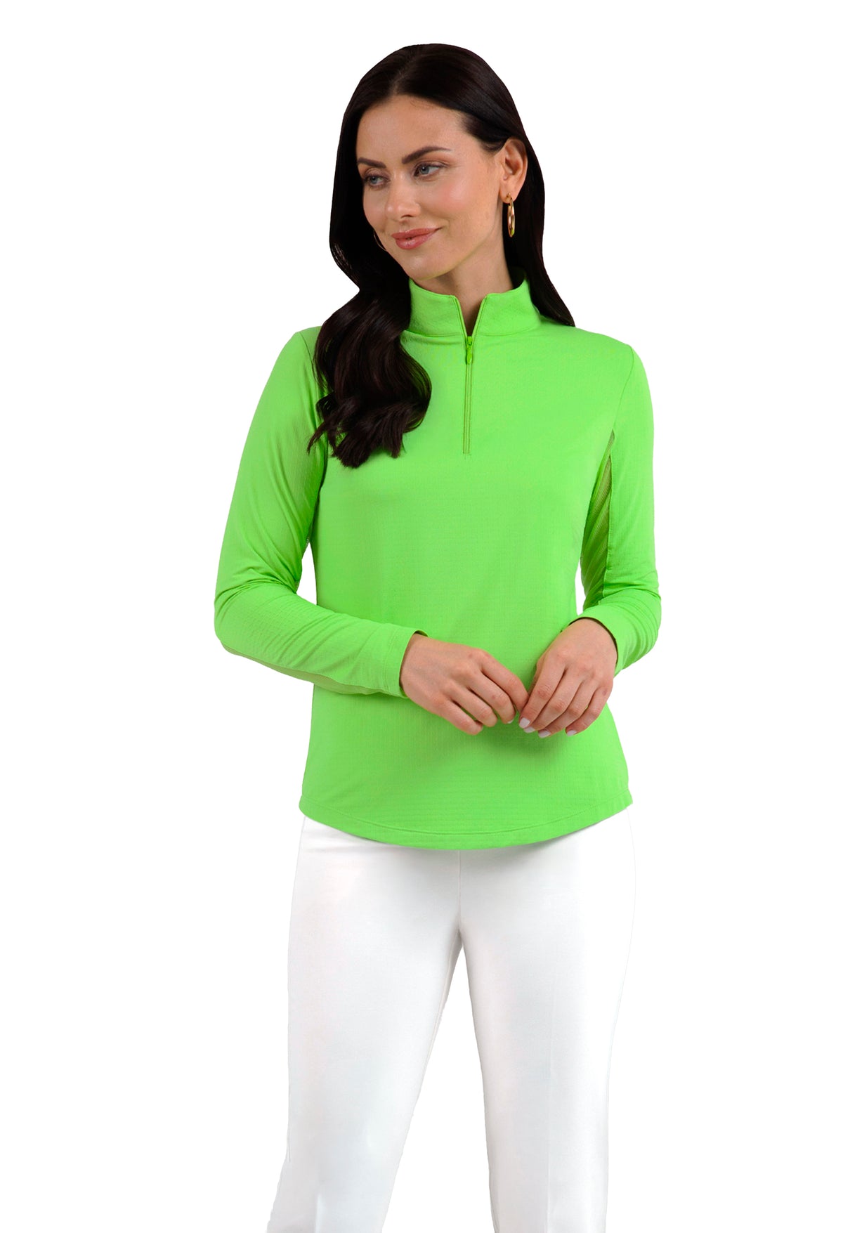 Solid Long Sleeve Mock Neck Top
