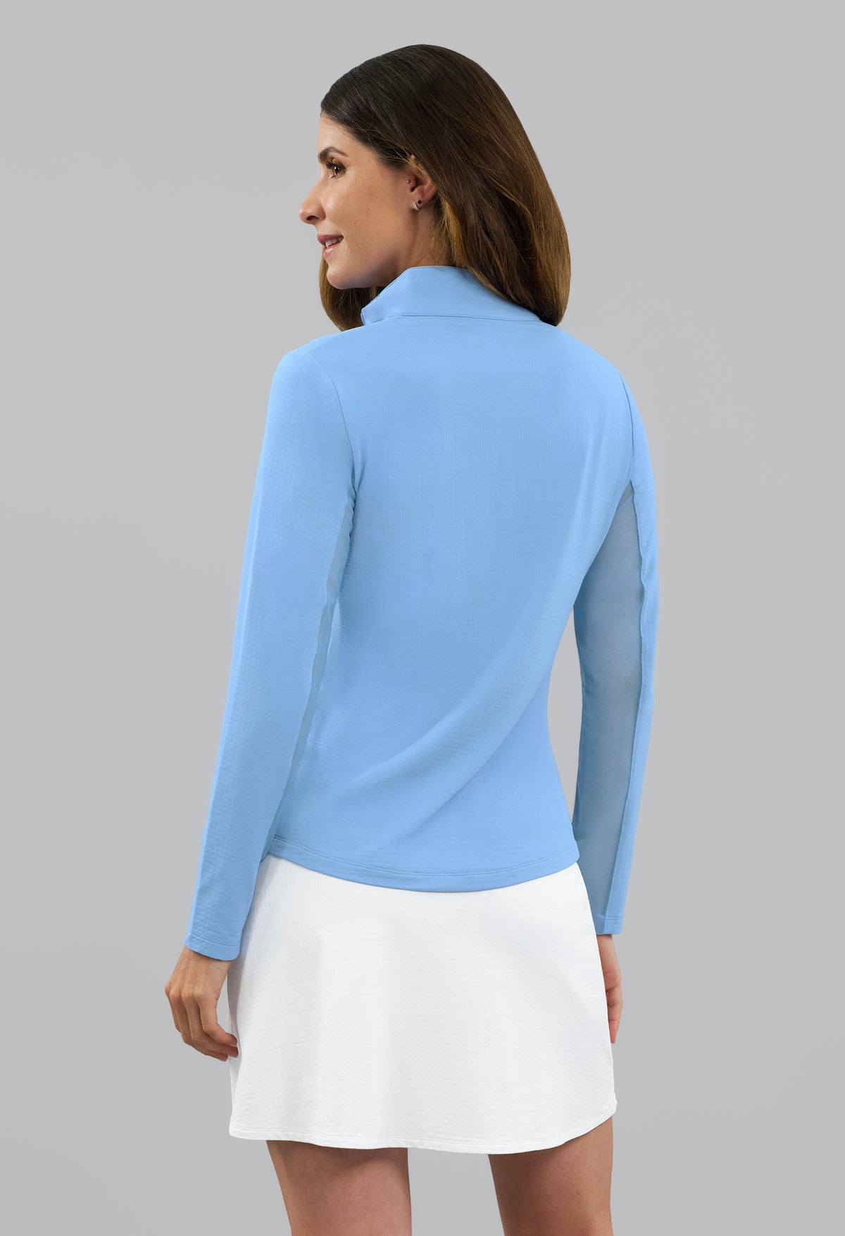 Solid Long Sleeve Mock Neck Top