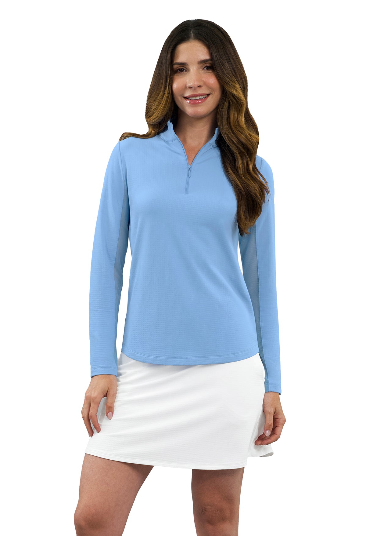 Solid Long Sleeve Mock Neck Top