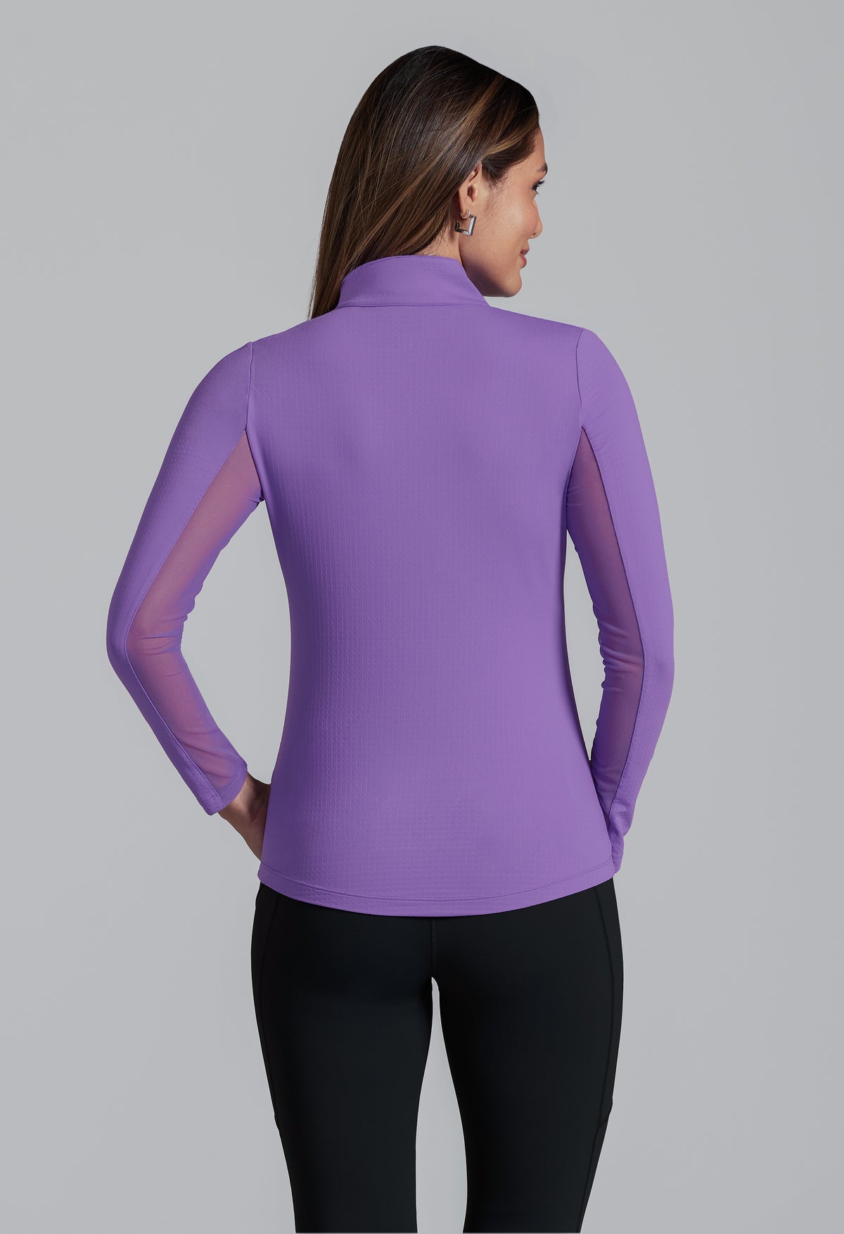 Solid Long Sleeve Mock Neck Top