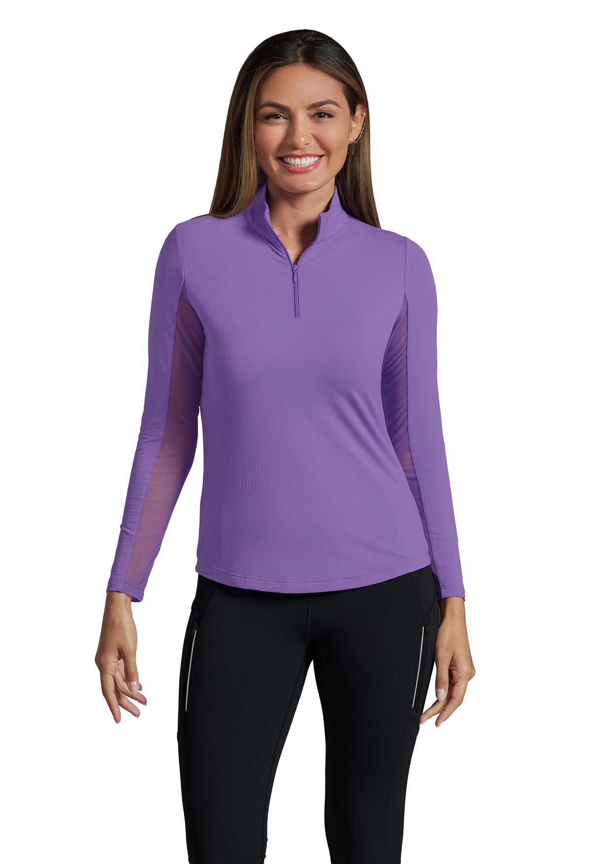 Solid Long Sleeve Mock Neck Top