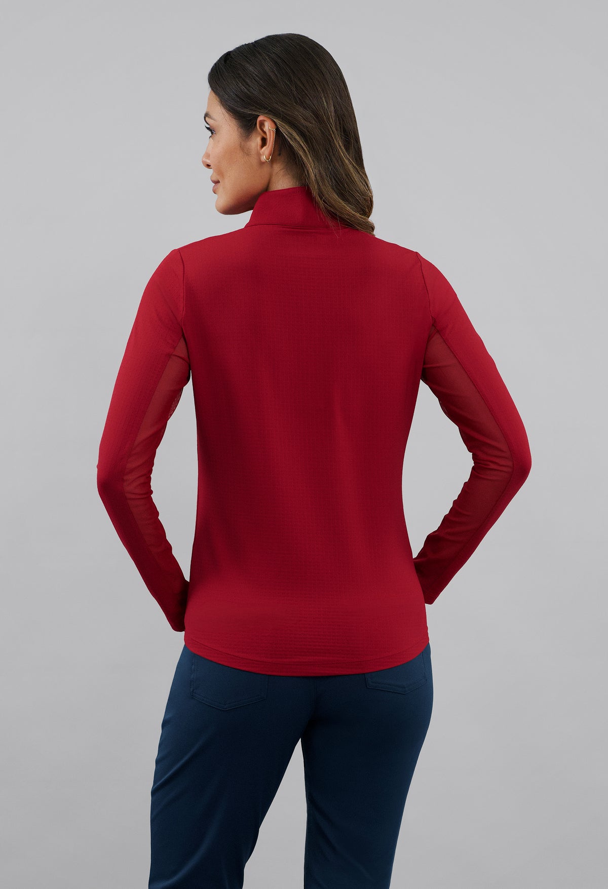 Solid Long Sleeve Mock Neck Top