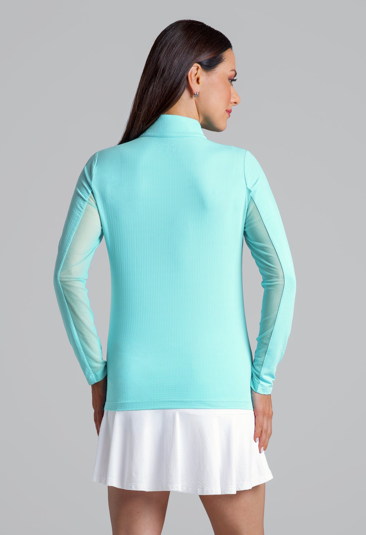 Solid Long Sleeve Mock Neck Top