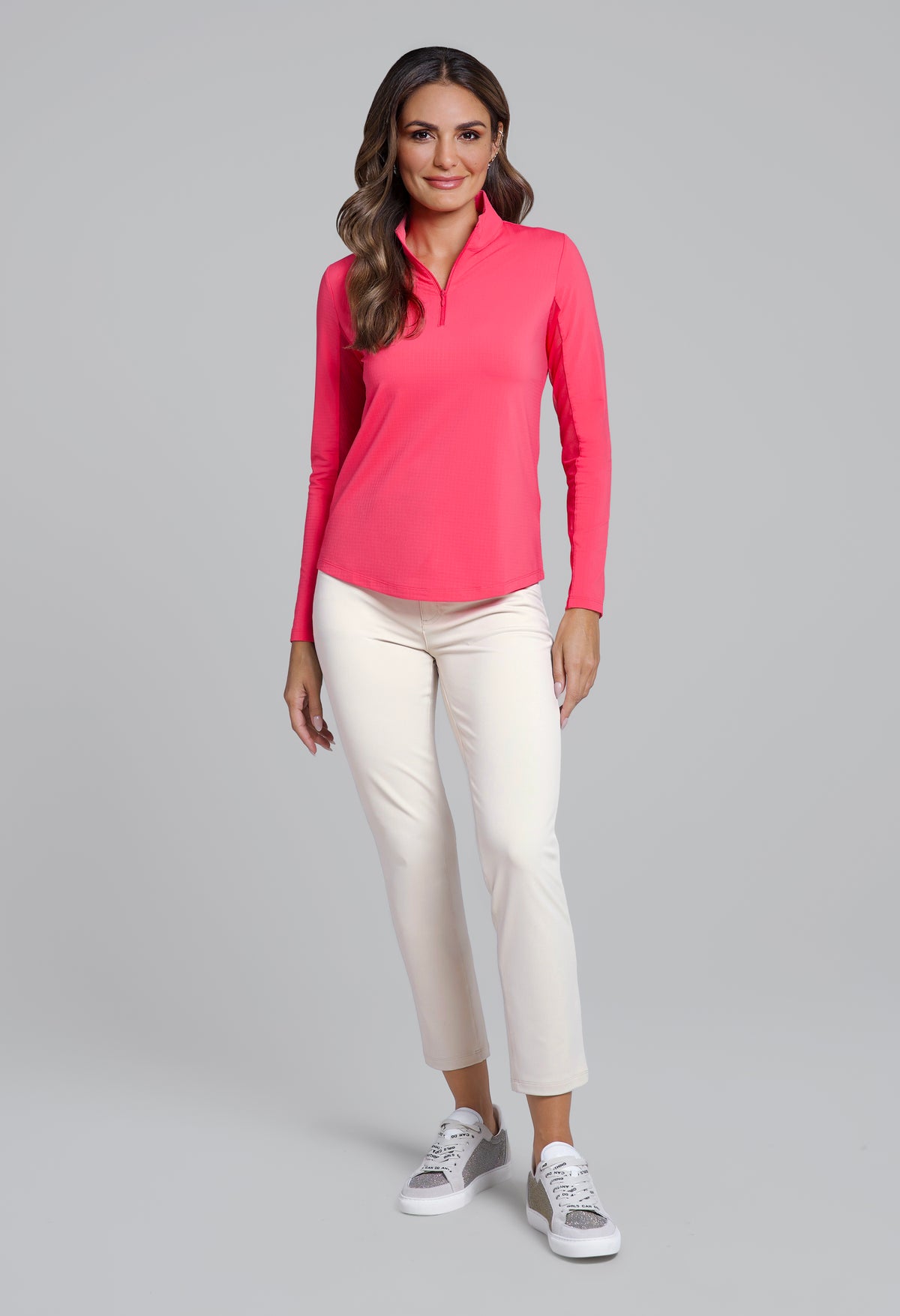 Solid Long Sleeve Mock Neck Top