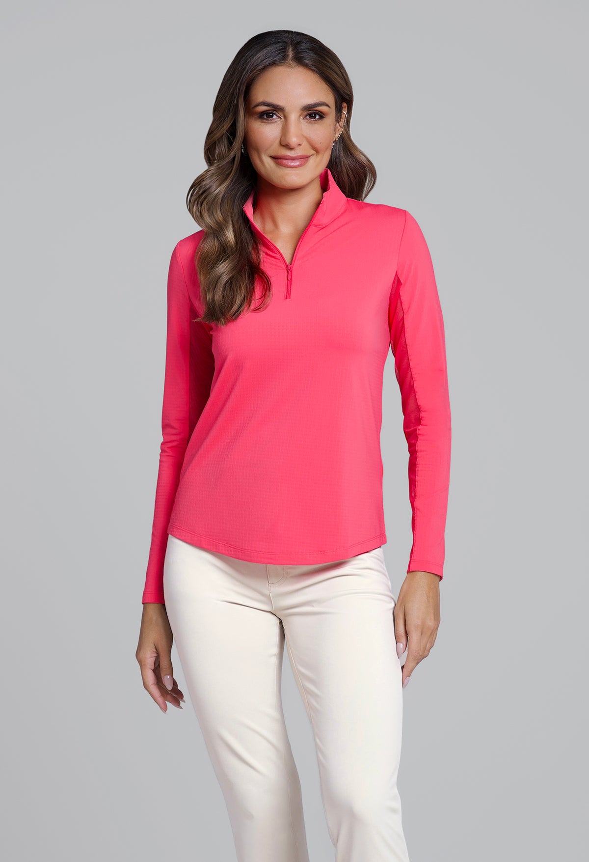 Solid Long Sleeve Mock Neck Top