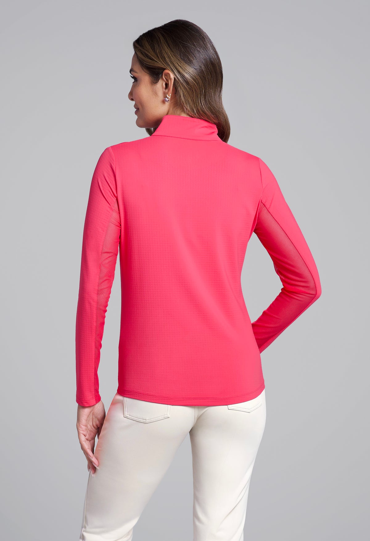 Solid Long Sleeve Mock Neck Top