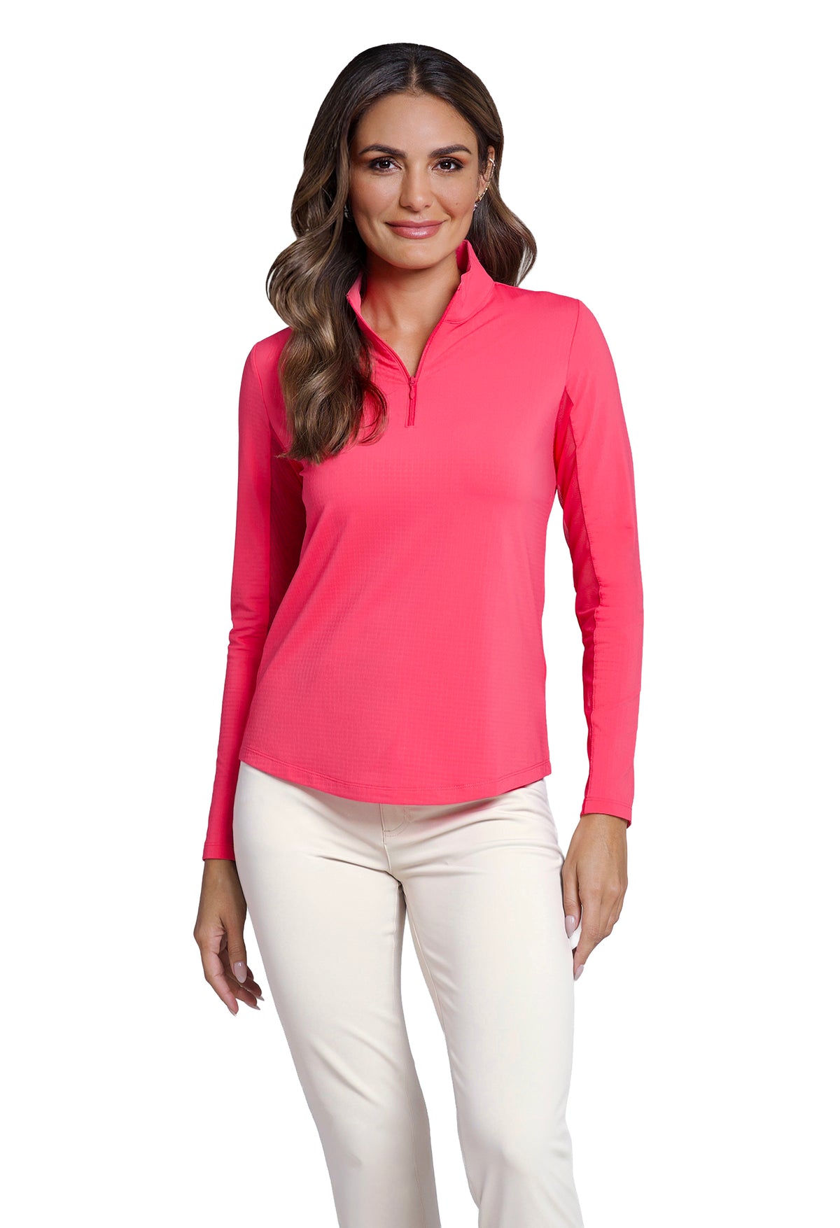 Solid Long Sleeve Mock Neck Top