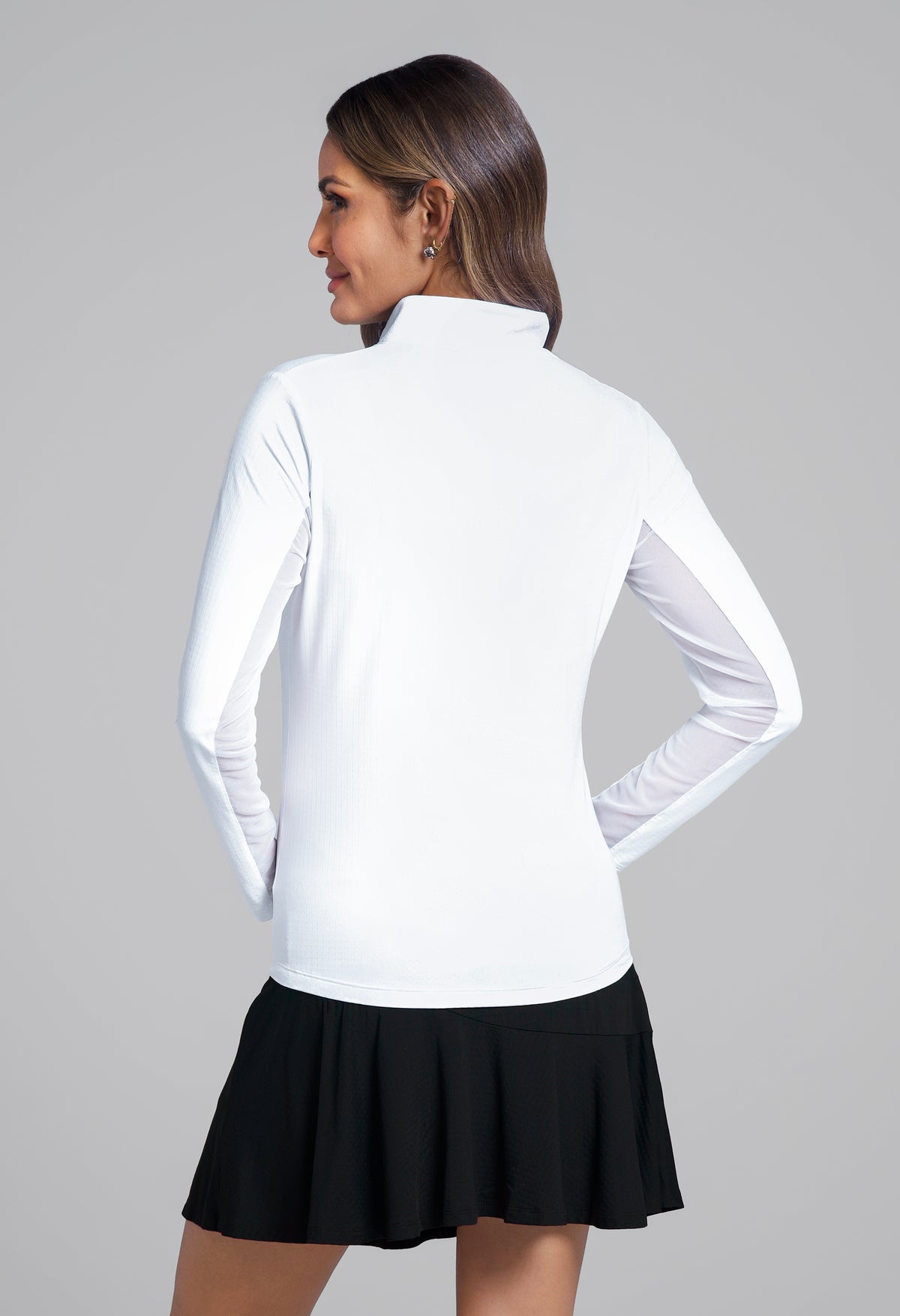 Solid Long Sleeve Mock Neck Top