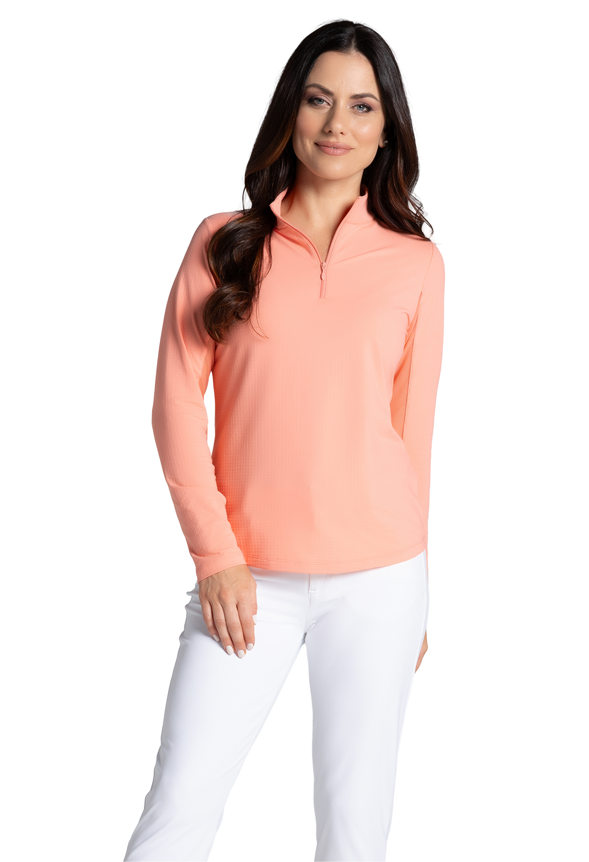Solid Long Sleeve Mock Neck Top