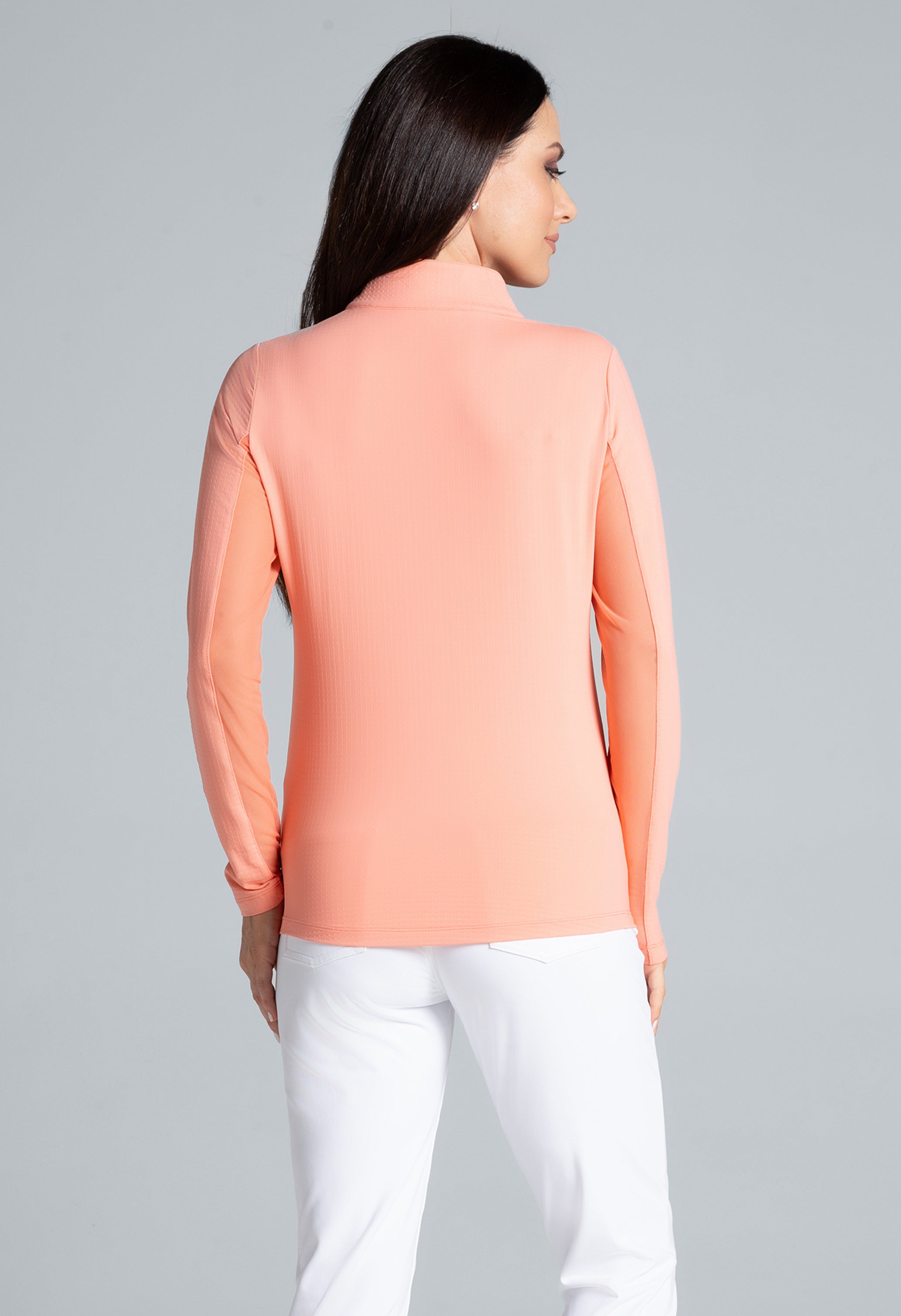 Solid Long Sleeve Mock Neck Top