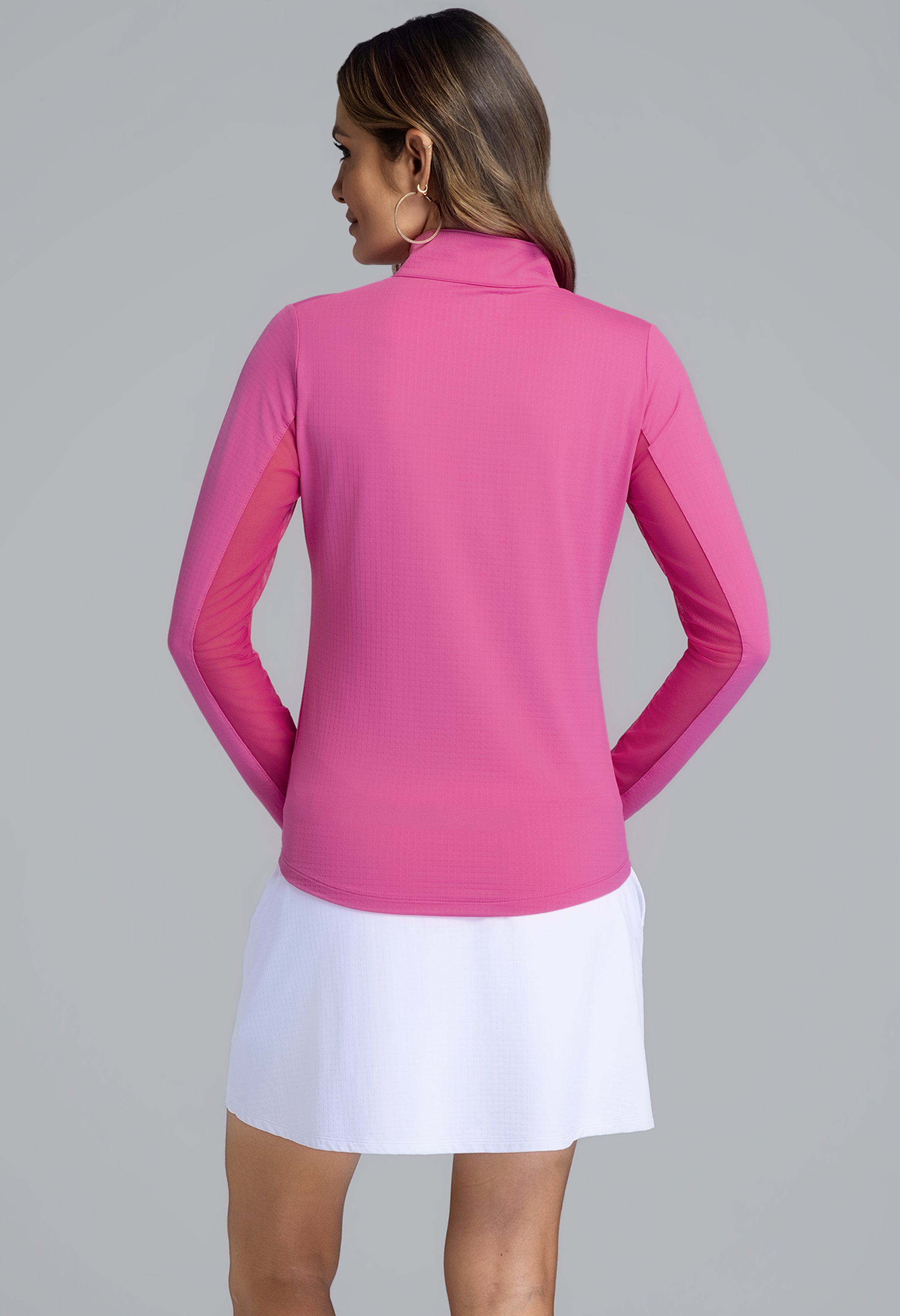 Solid Long Sleeve Mock Neck Top