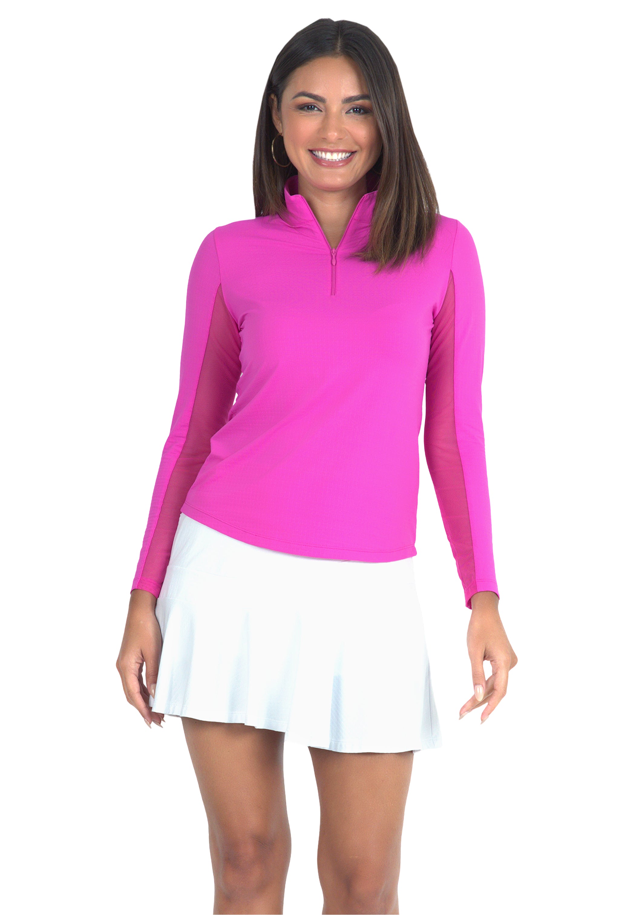 Solid Long Sleeve Mock Neck Top