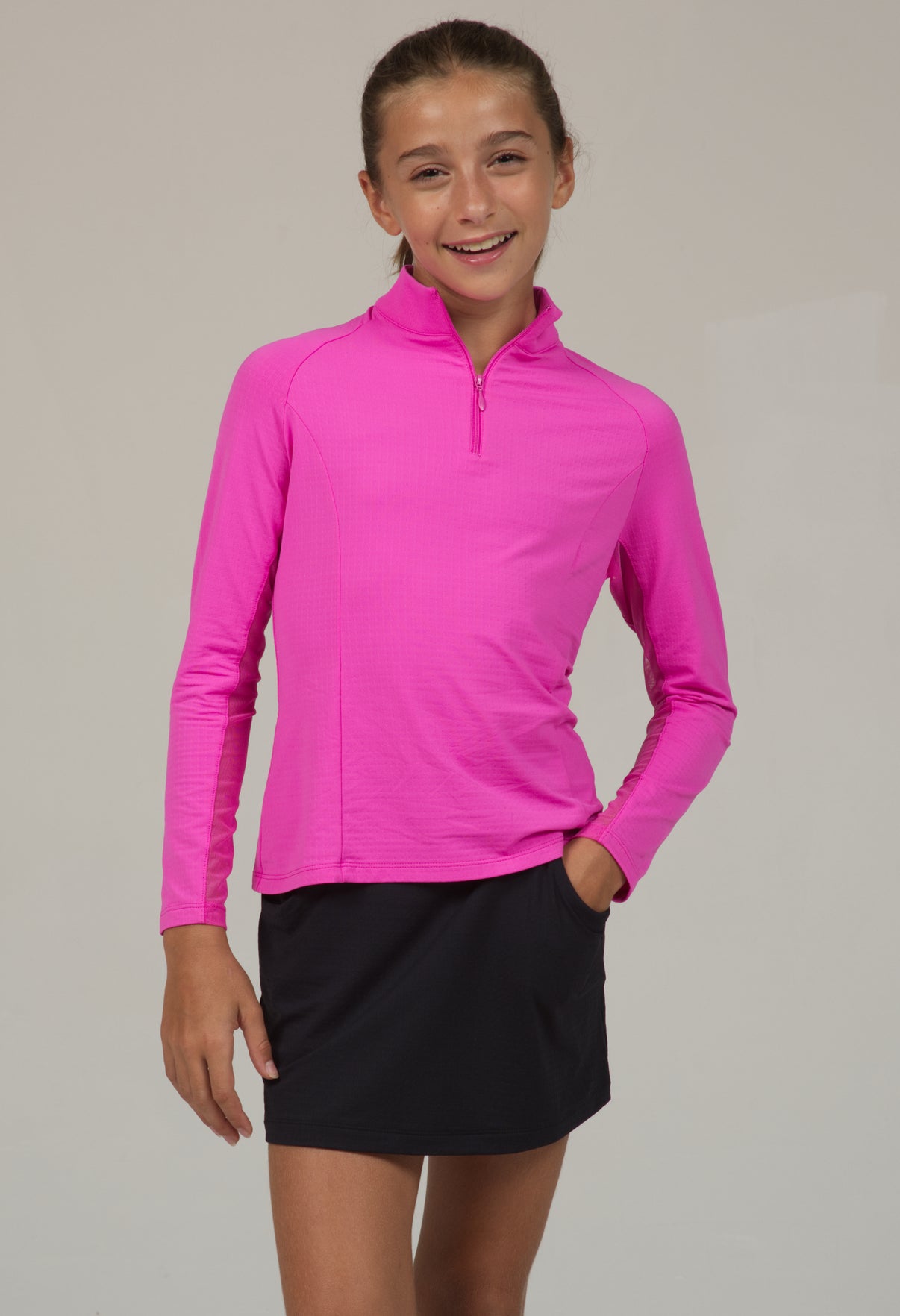 IBKÜL - Youth Solid Long Sleeve Mock Neck Top - 80000G - Color: Blue