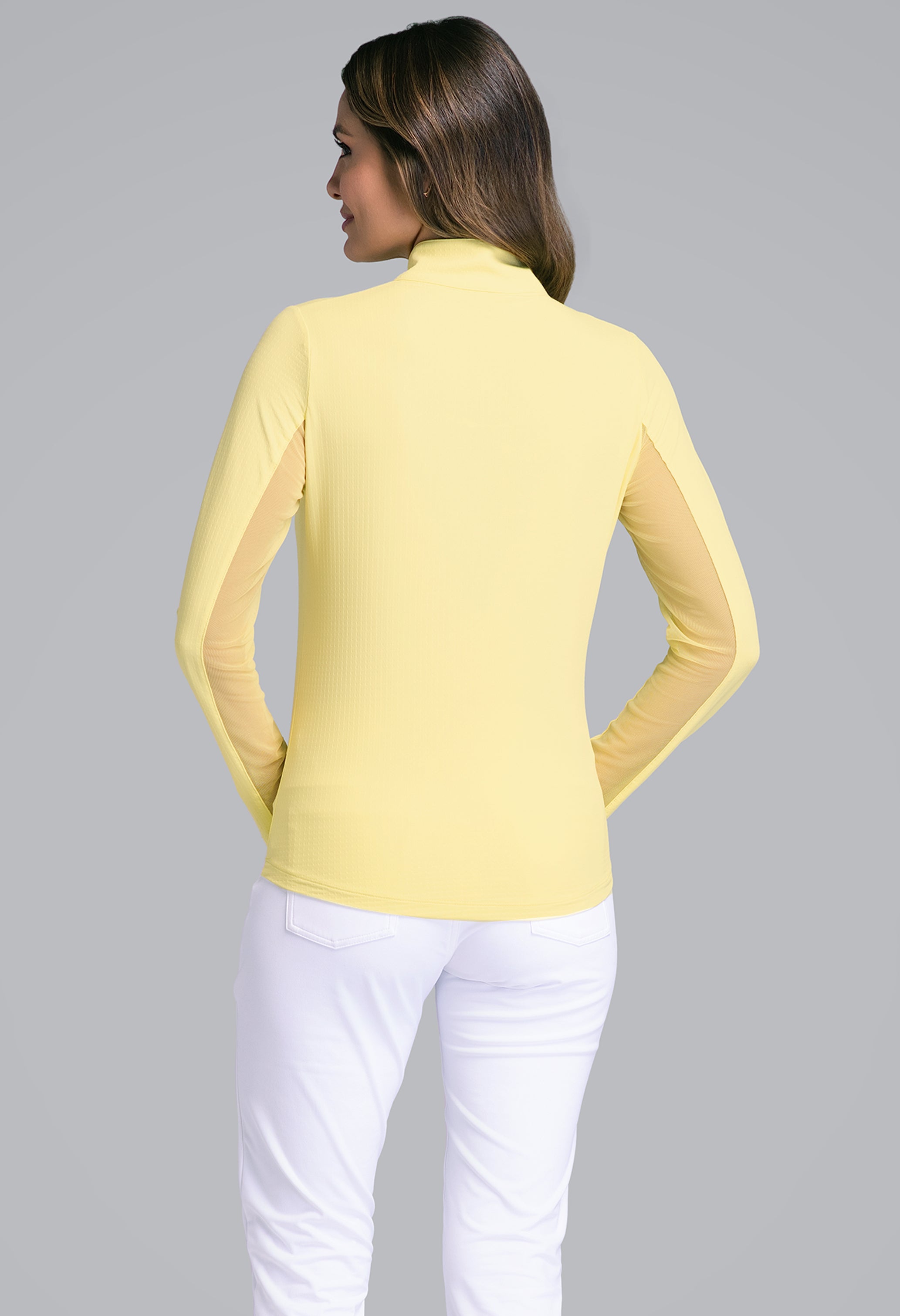 Solid Long Sleeve Mock Neck Top
