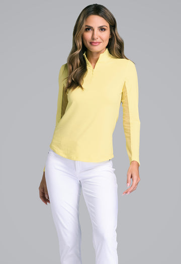 Solid Long Sleeve Mock Neck Top