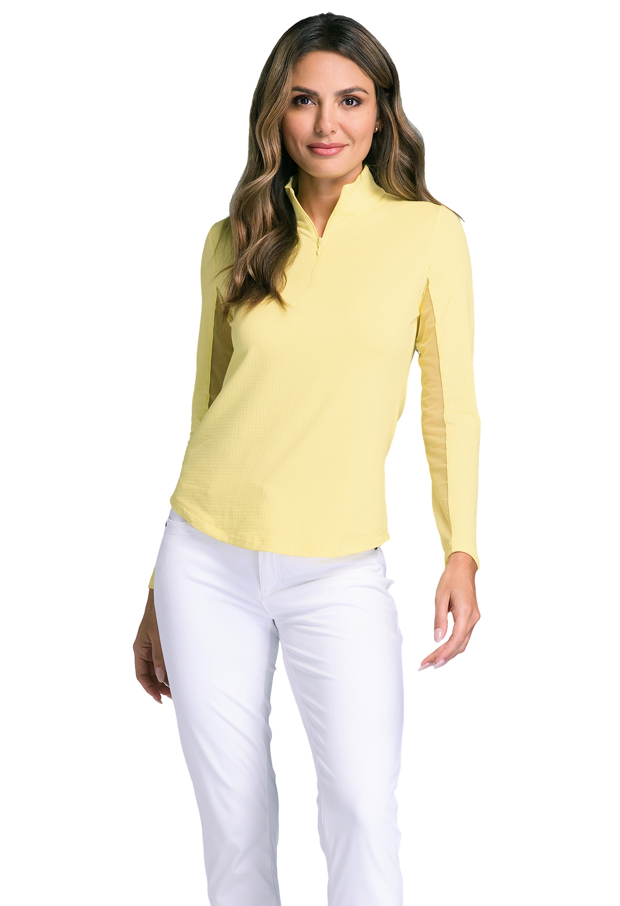 Solid Long Sleeve Mock Neck Top