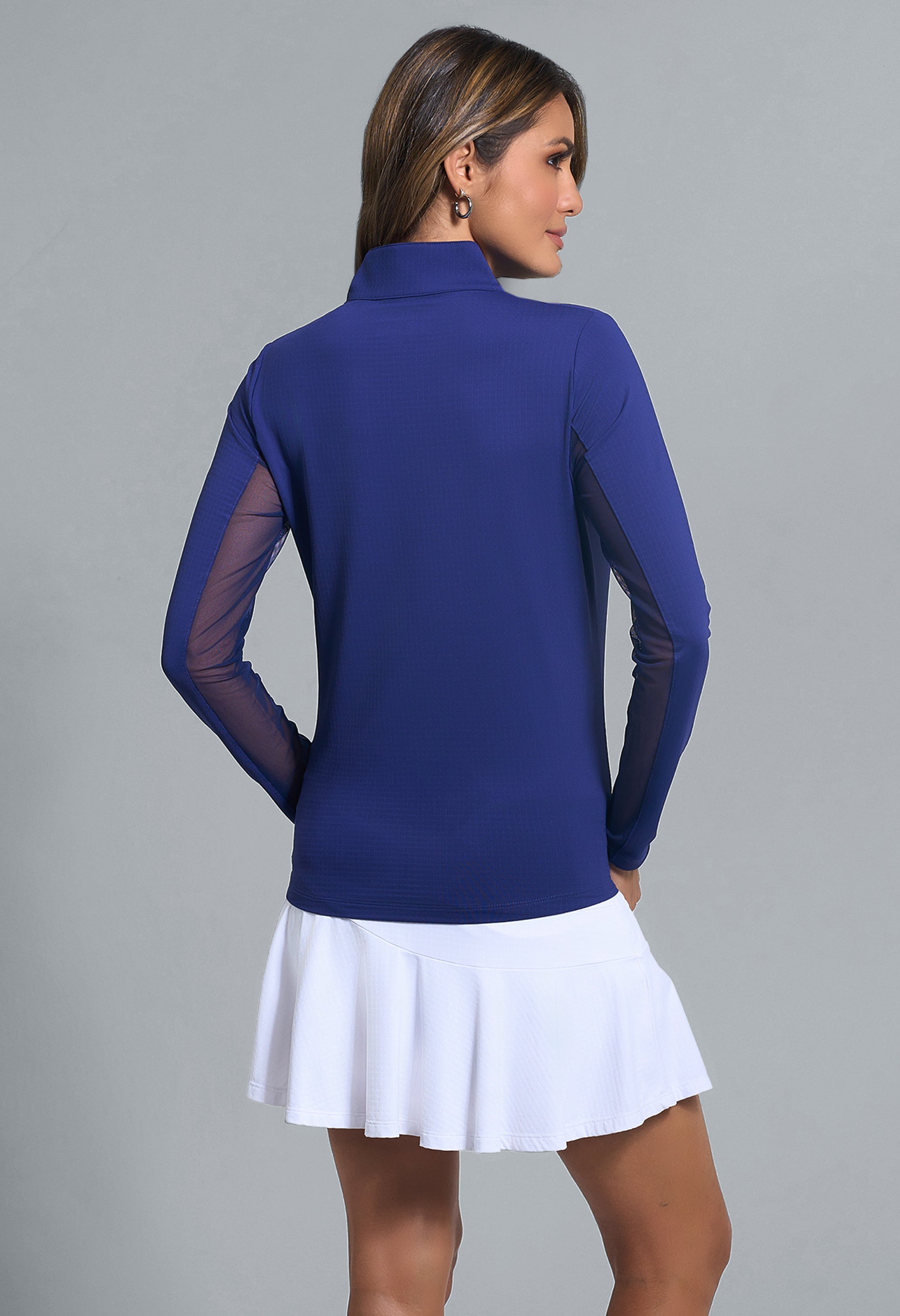 Solid Long Sleeve Mock Neck Top