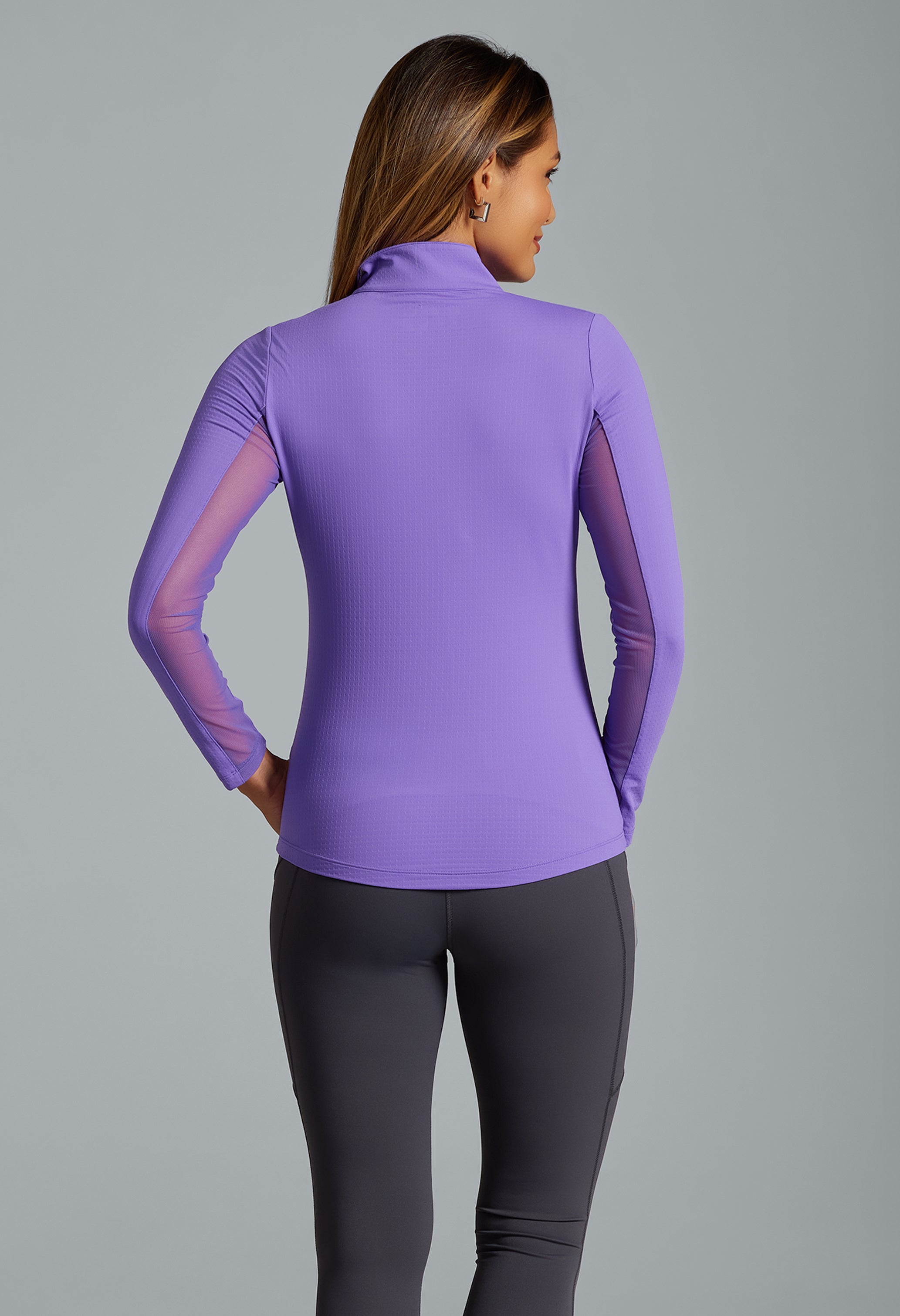 Solid Long Sleeve Mock Neck Top
