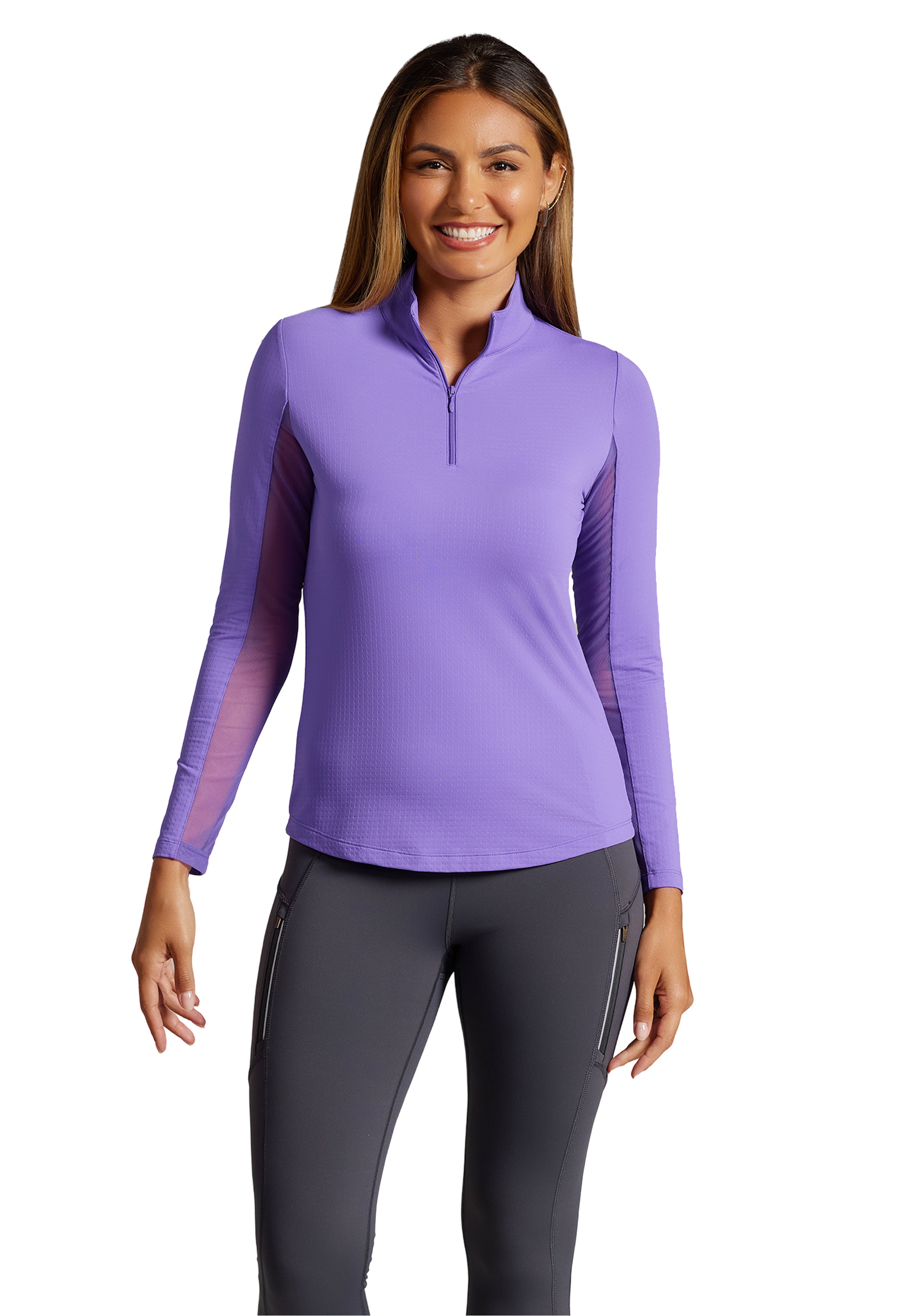 Solid Long Sleeve Mock Neck Top