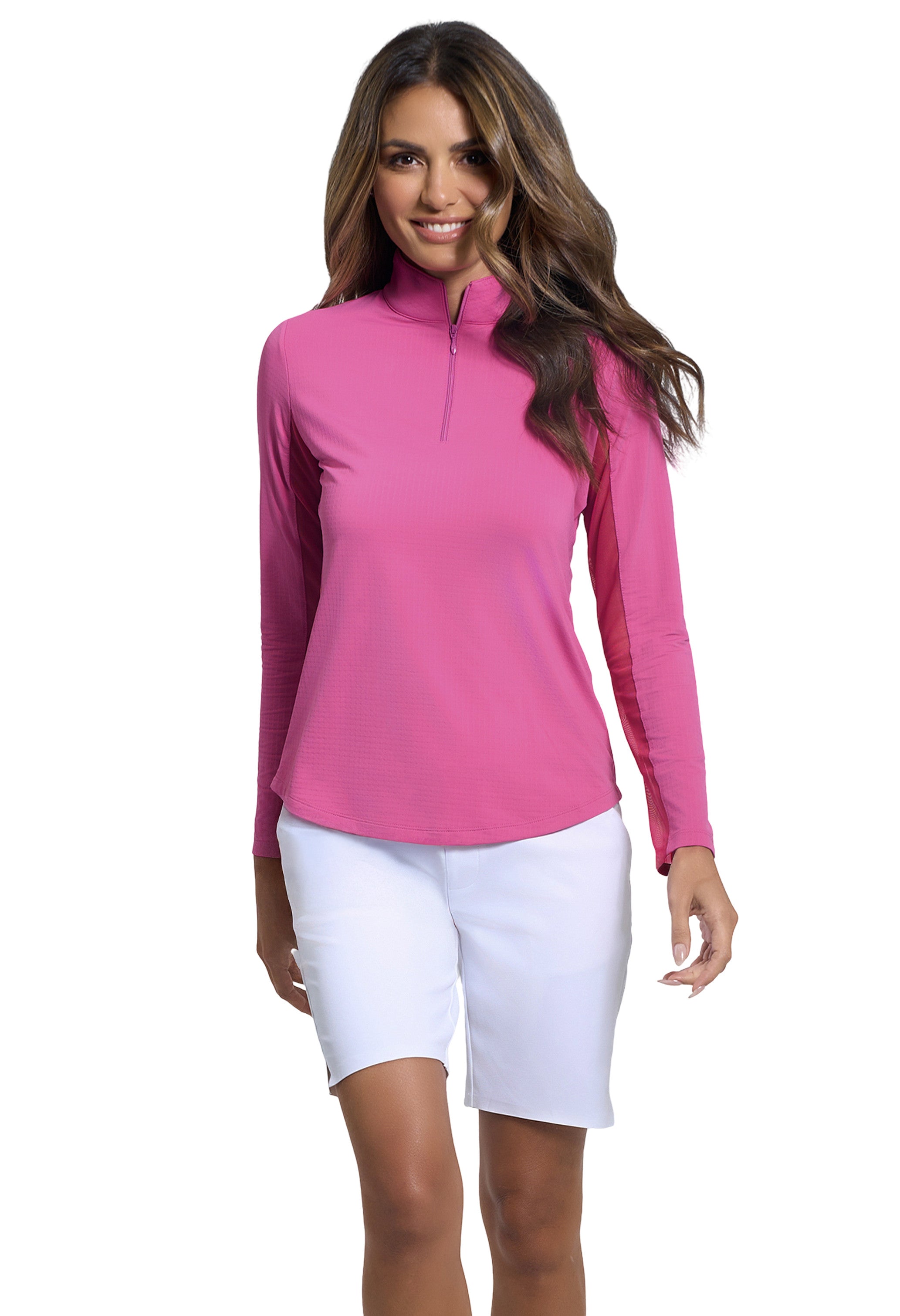 Solid Long Sleeve Mock Neck Top