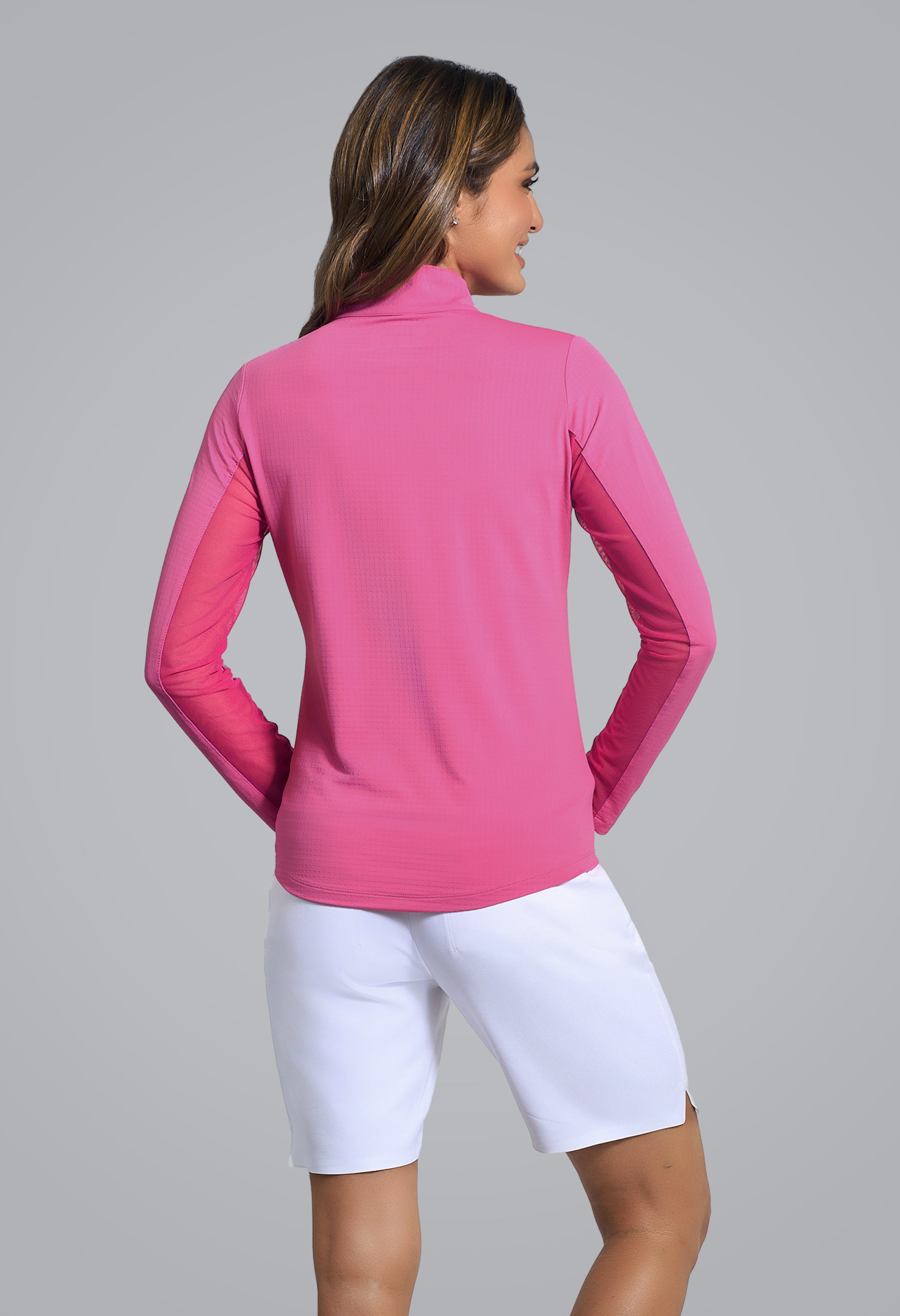 Solid Long Sleeve Mock Neck Top