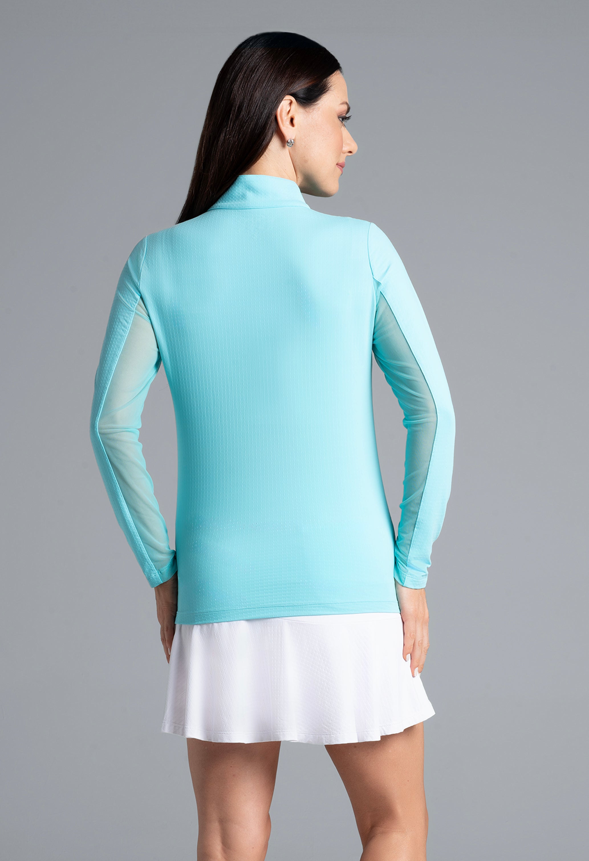 Solid Long Sleeve Mock Neck Top