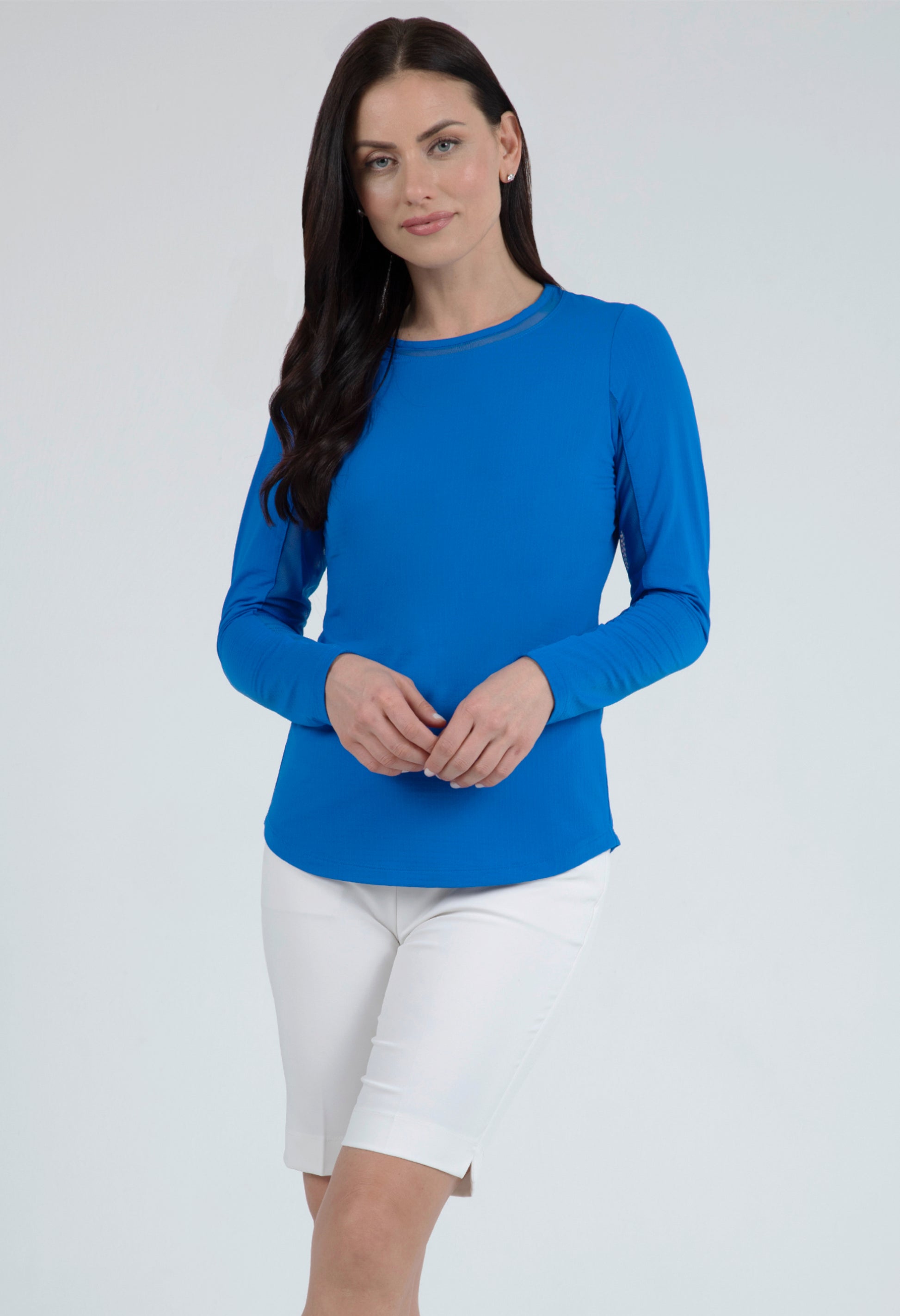 IBKÜL - Long Sleeve Crew Neck with Mesh - 83000 - Color: Blue