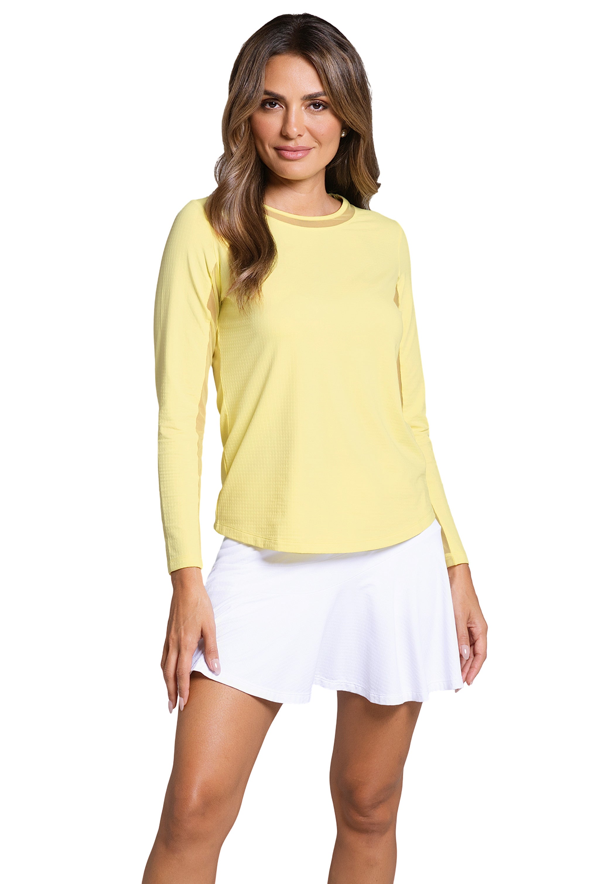 Long Sleeve Crew Neck with Mesh