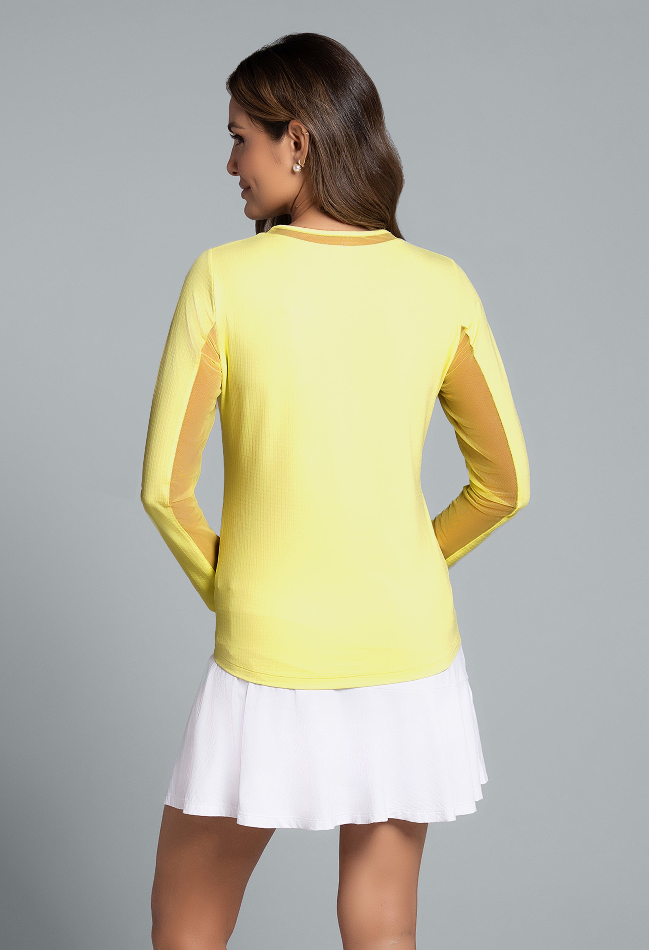 Long Sleeve Crew Neck with Mesh