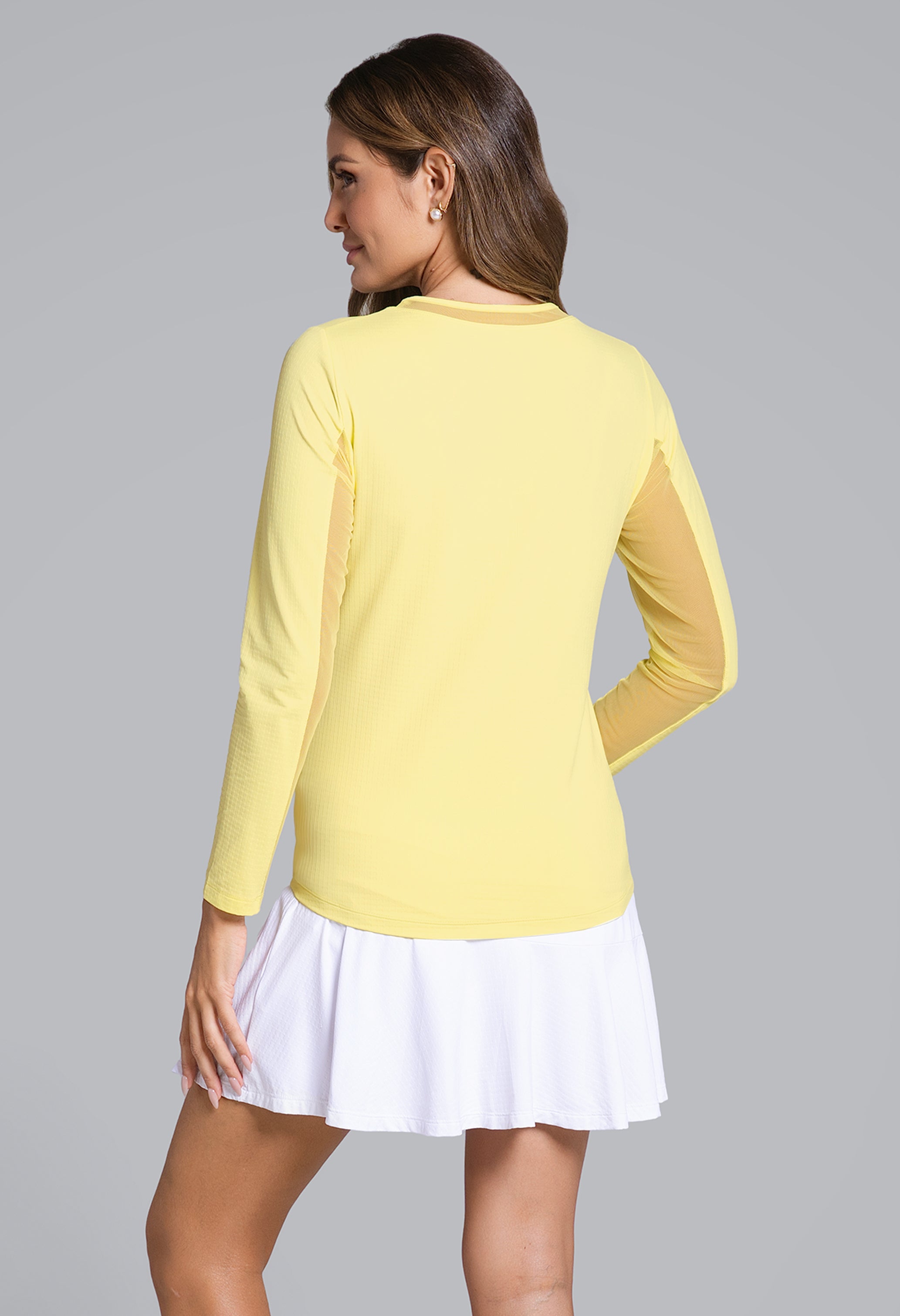 Long Sleeve Crew Neck with Mesh