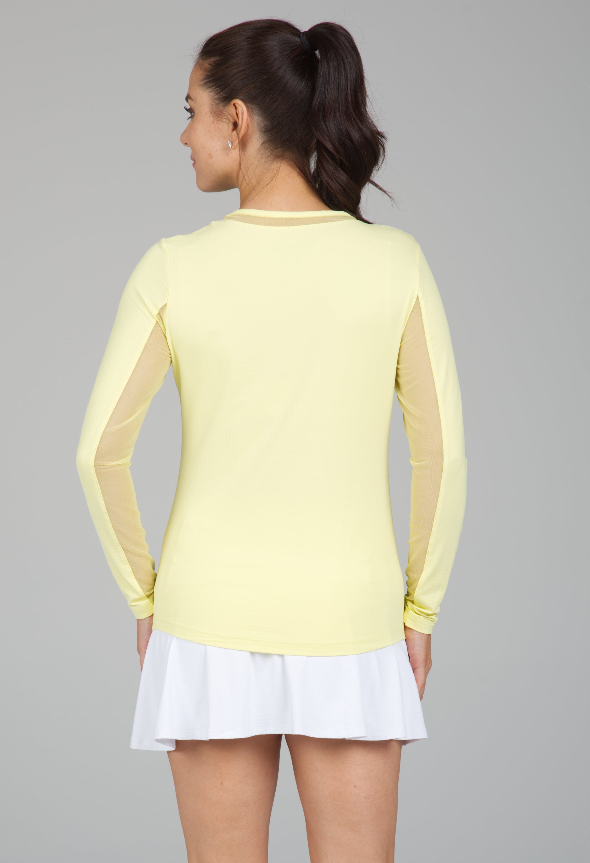 IBKÜL - Long Sleeve Crew Neck with Mesh - 83000 - Color: Butter