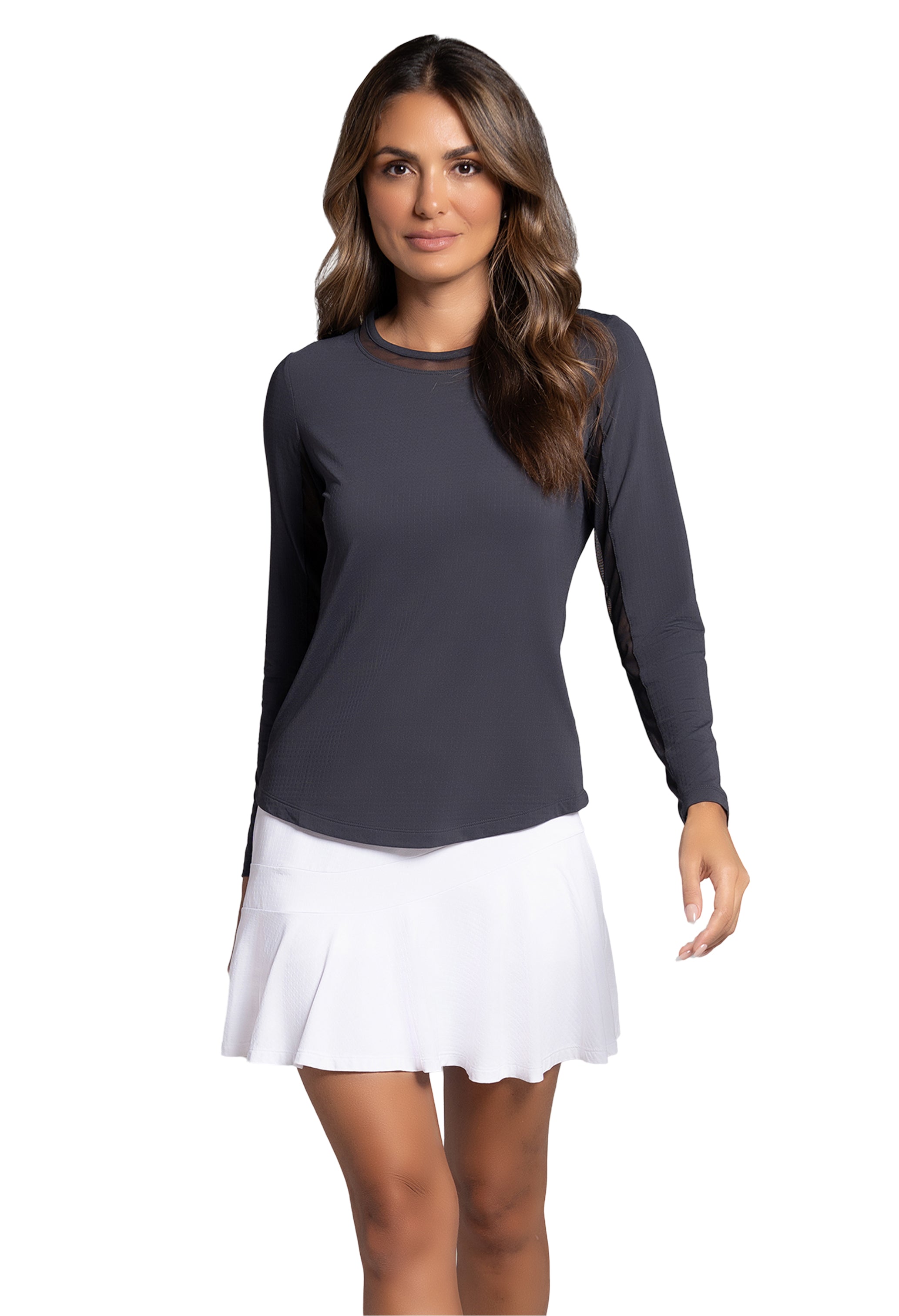 Long Sleeve Crew Neck with Mesh